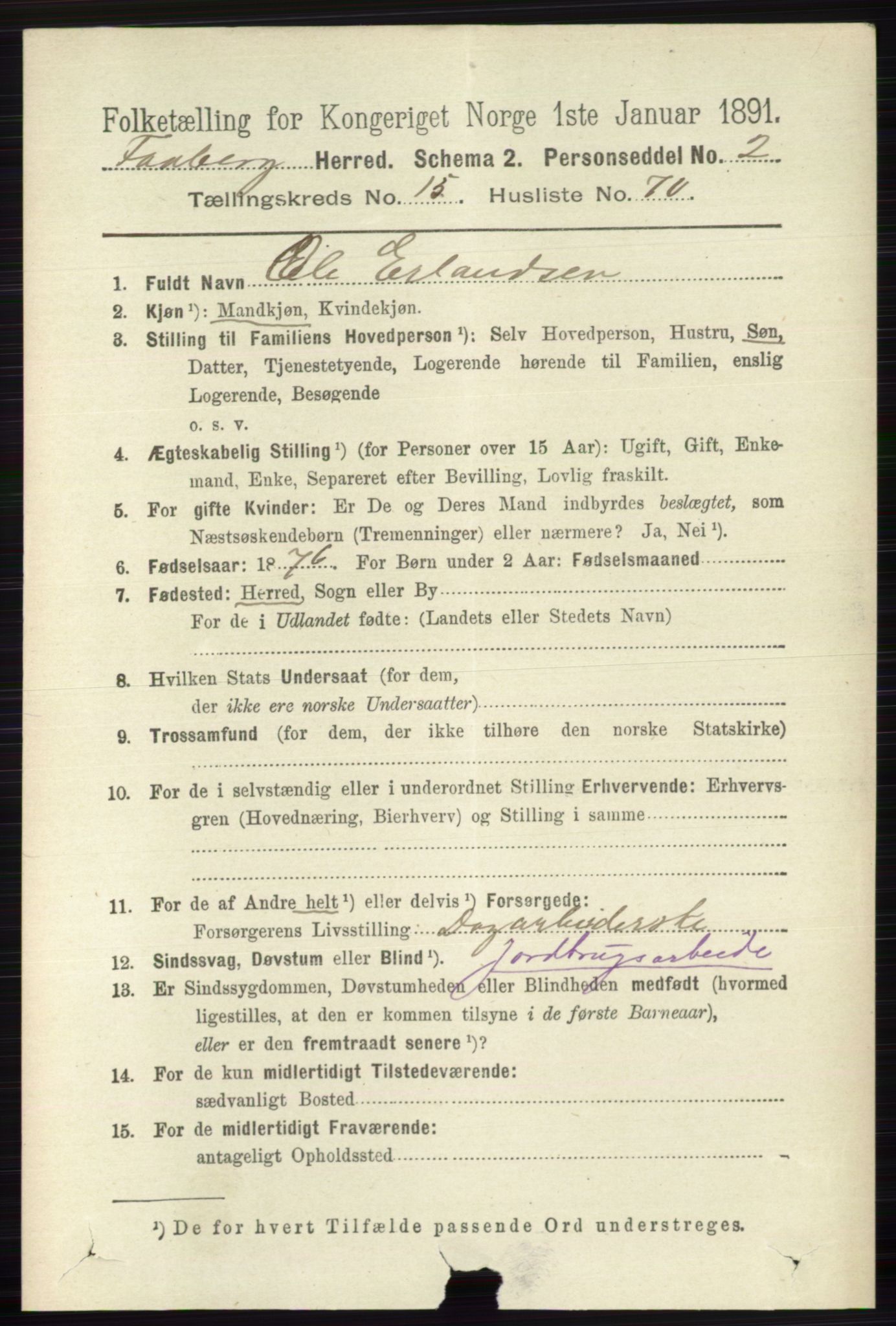 RA, 1891 census for 0524 Fåberg, 1891, p. 6298