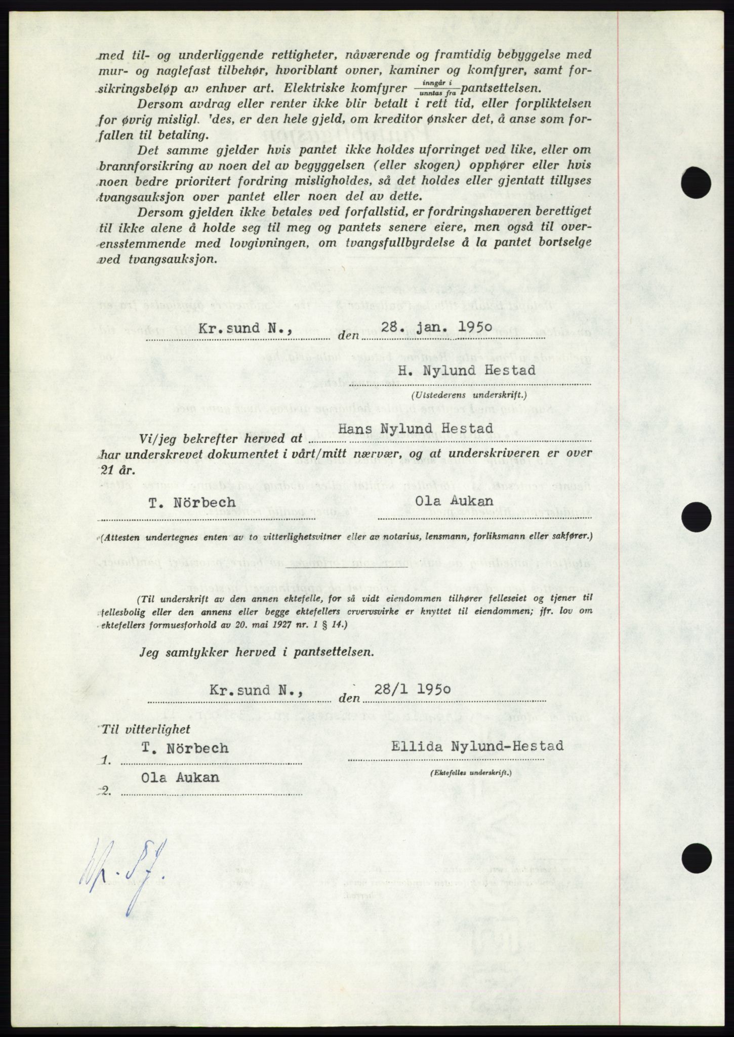 Nordmøre sorenskriveri, AV/SAT-A-4132/1/2/2Ca: Mortgage book no. B103, 1949-1950, Diary no: : 305/1950