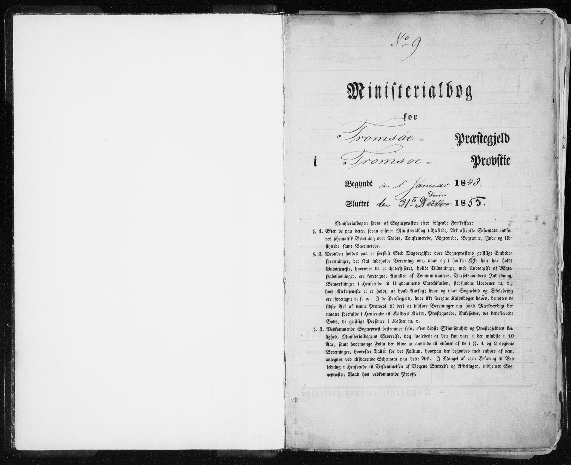 Tromsø sokneprestkontor/stiftsprosti/domprosti, SATØ/S-1343/G/Ga/L0010kirke: Parish register (official) no. 10, 1848-1855, p. 1