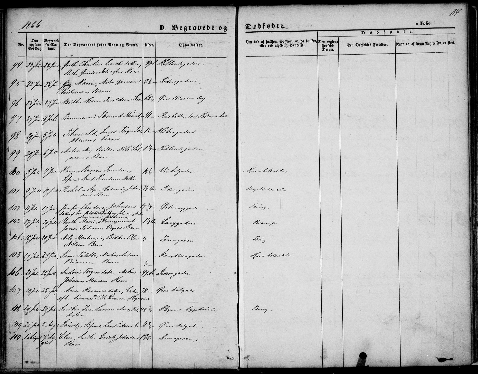 St. Petri sokneprestkontor, SAST/A-101813/001/30/30BA/L0003: Parish register (official) no. A 3, 1861-1872, p. 84