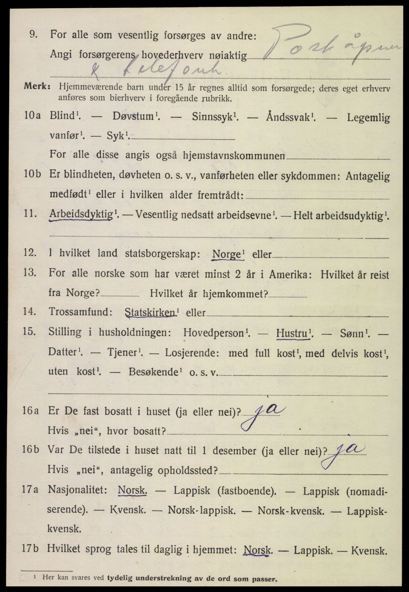 SAT, 1920 census for Rødøy, 1920, p. 2117