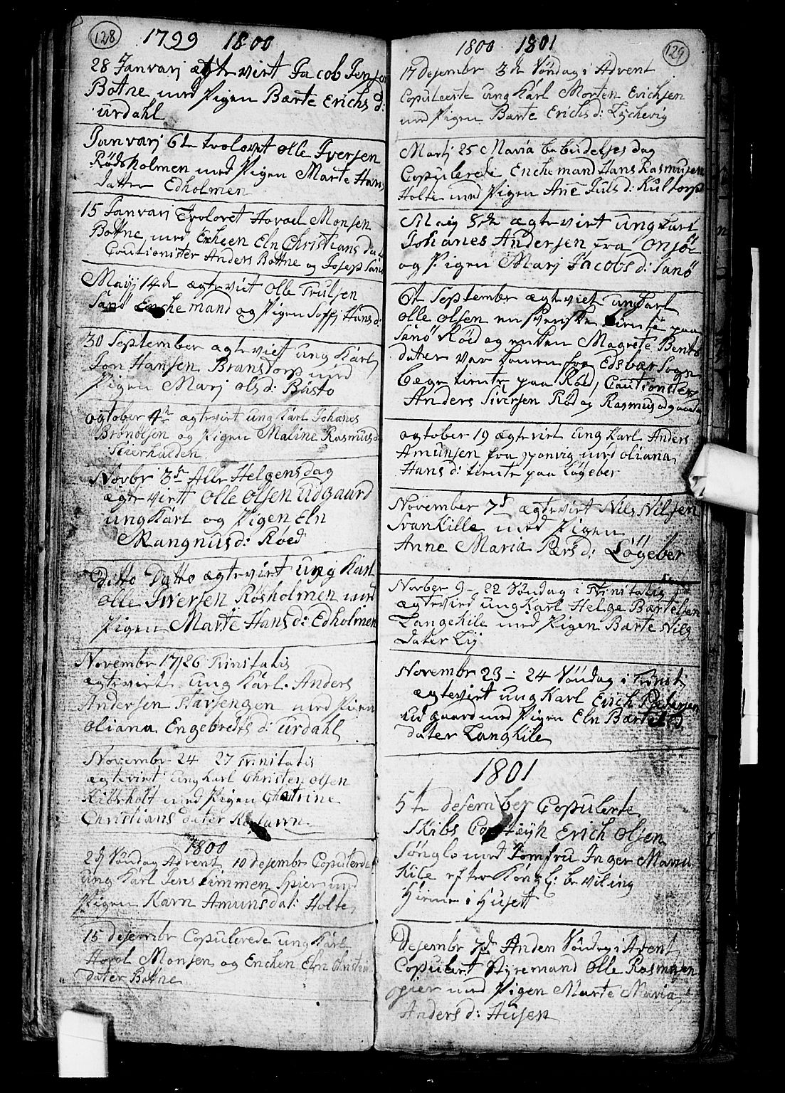 Hvaler prestekontor Kirkebøker, SAO/A-2001/F/Fa/L0002: Parish register (official) no. I 2, 1749-1816, p. 128-129