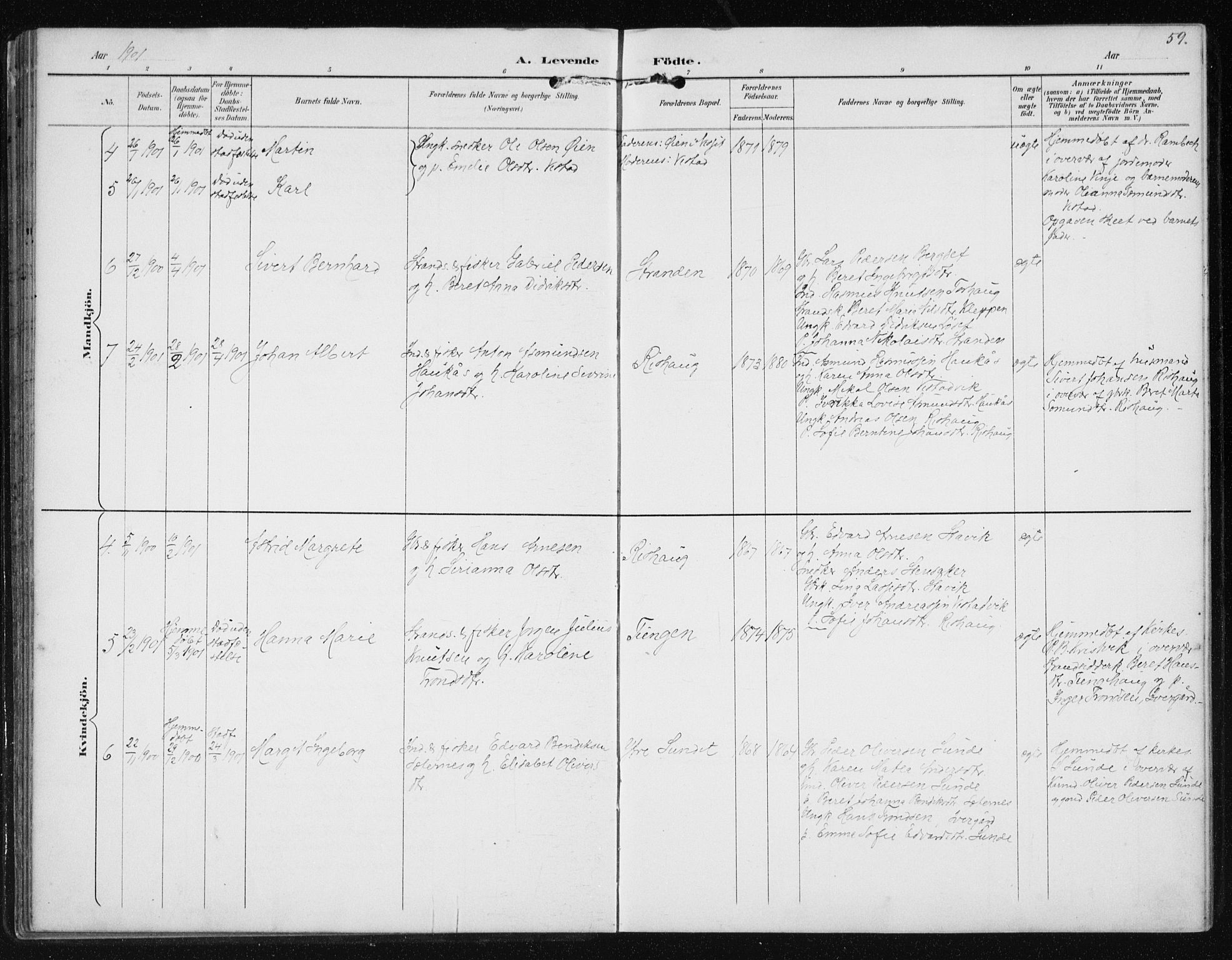 Ministerialprotokoller, klokkerbøker og fødselsregistre - Møre og Romsdal, AV/SAT-A-1454/566/L0773: Parish register (copy) no. 566C02, 1892-1909, p. 59