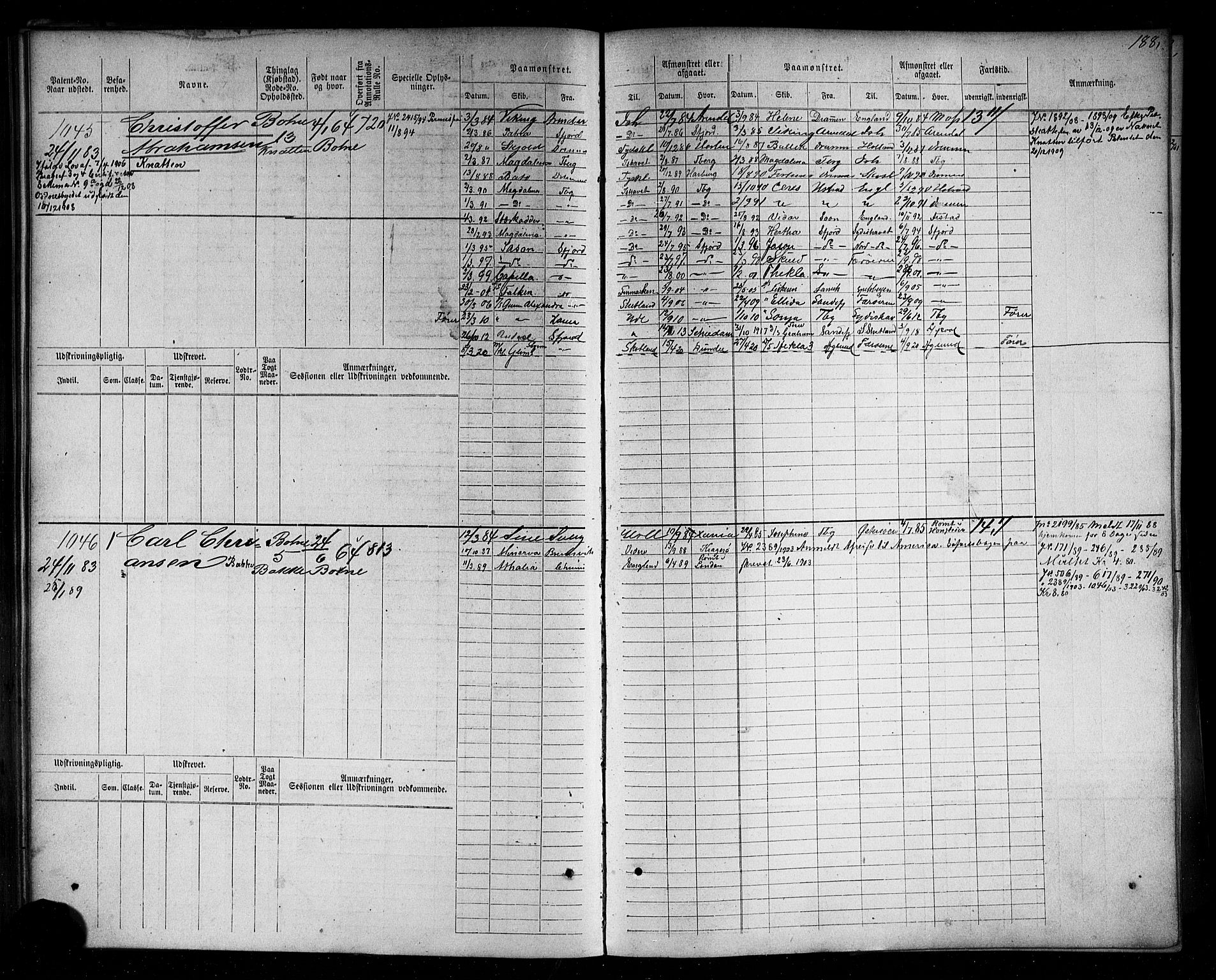 Holmestrand innrulleringskontor, AV/SAKO-A-1151/F/Fc/L0004: Hovedrulle, 1872-1913, p. 227