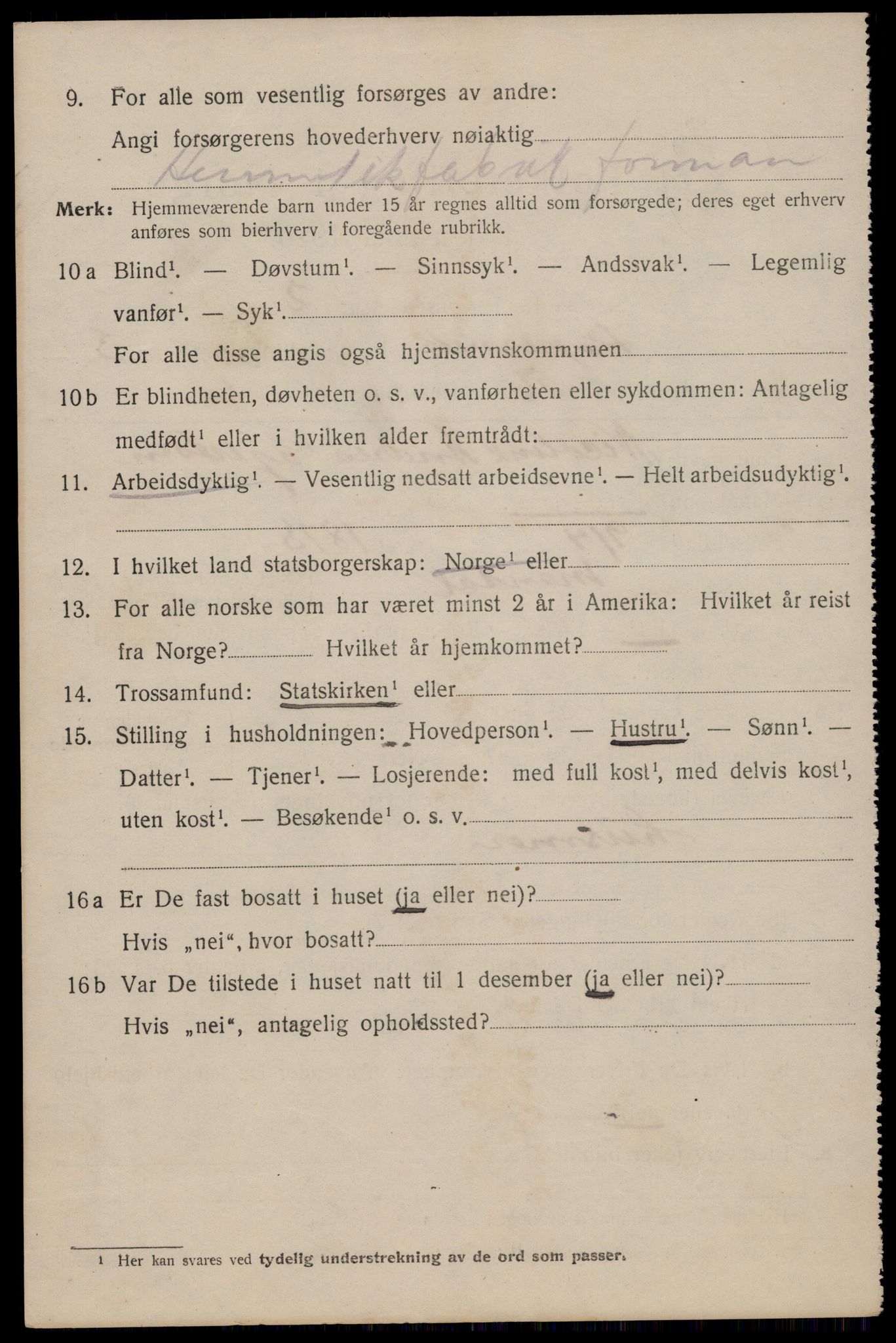 SAST, 1920 census for Kopervik, 1920, p. 4849