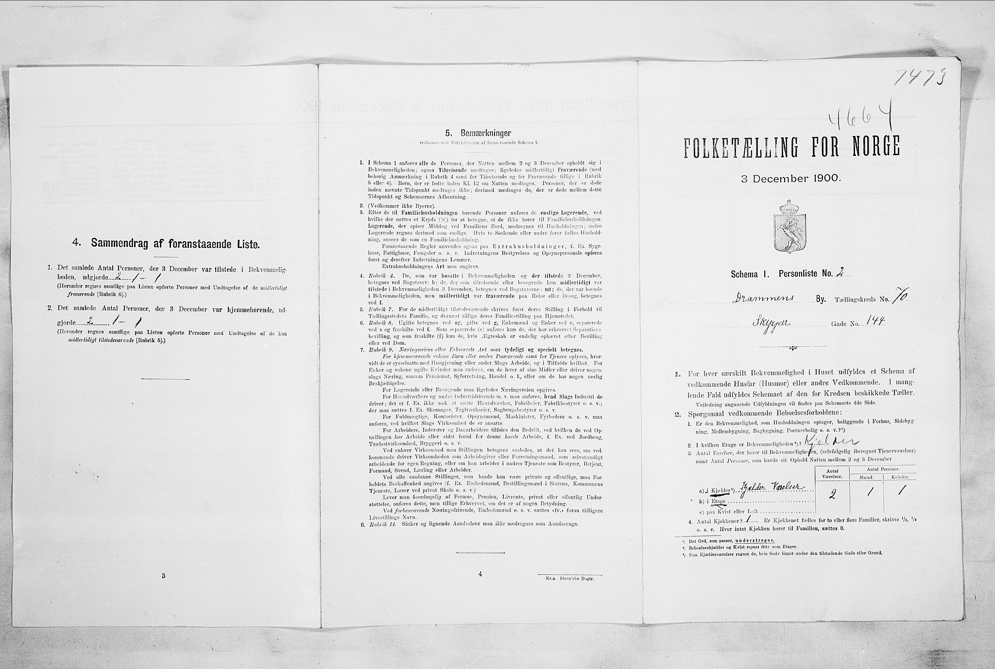 RA, 1900 census for Drammen, 1900, p. 14292