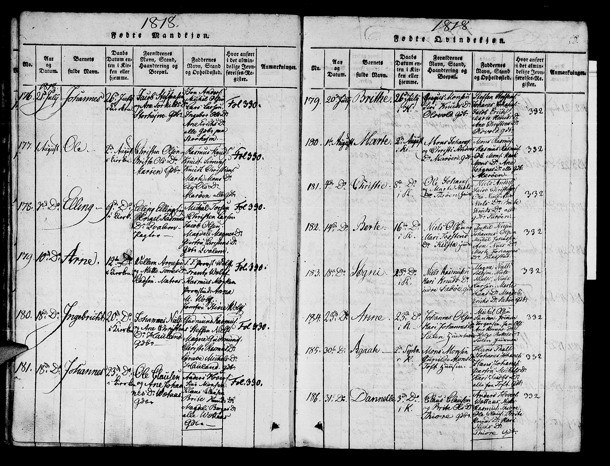 Manger sokneprestembete, AV/SAB-A-76801/H/Haa: Parish register (official) no. A 3, 1816-1824, p. 28