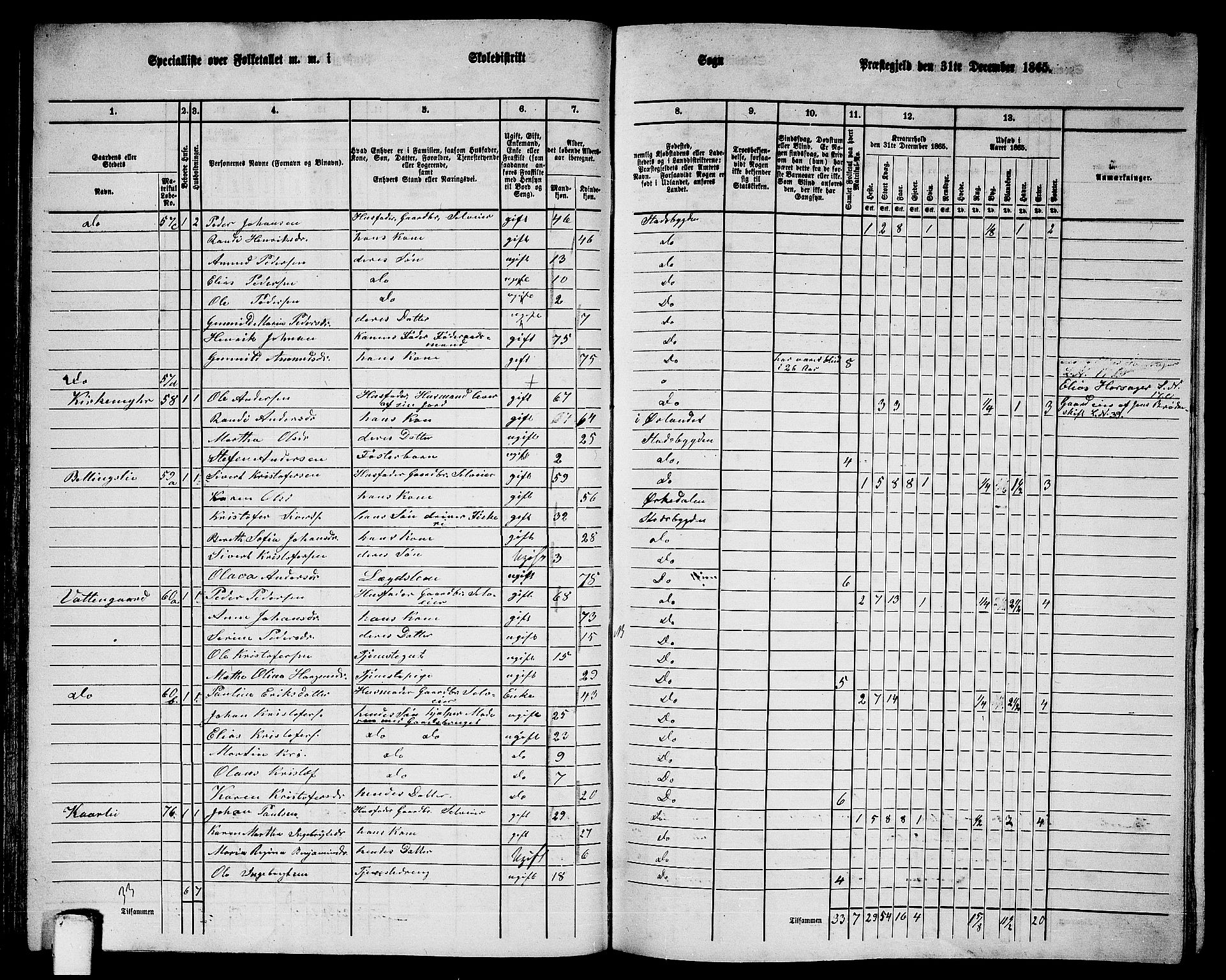 RA, 1865 census for Stadsbygd, 1865, p. 54