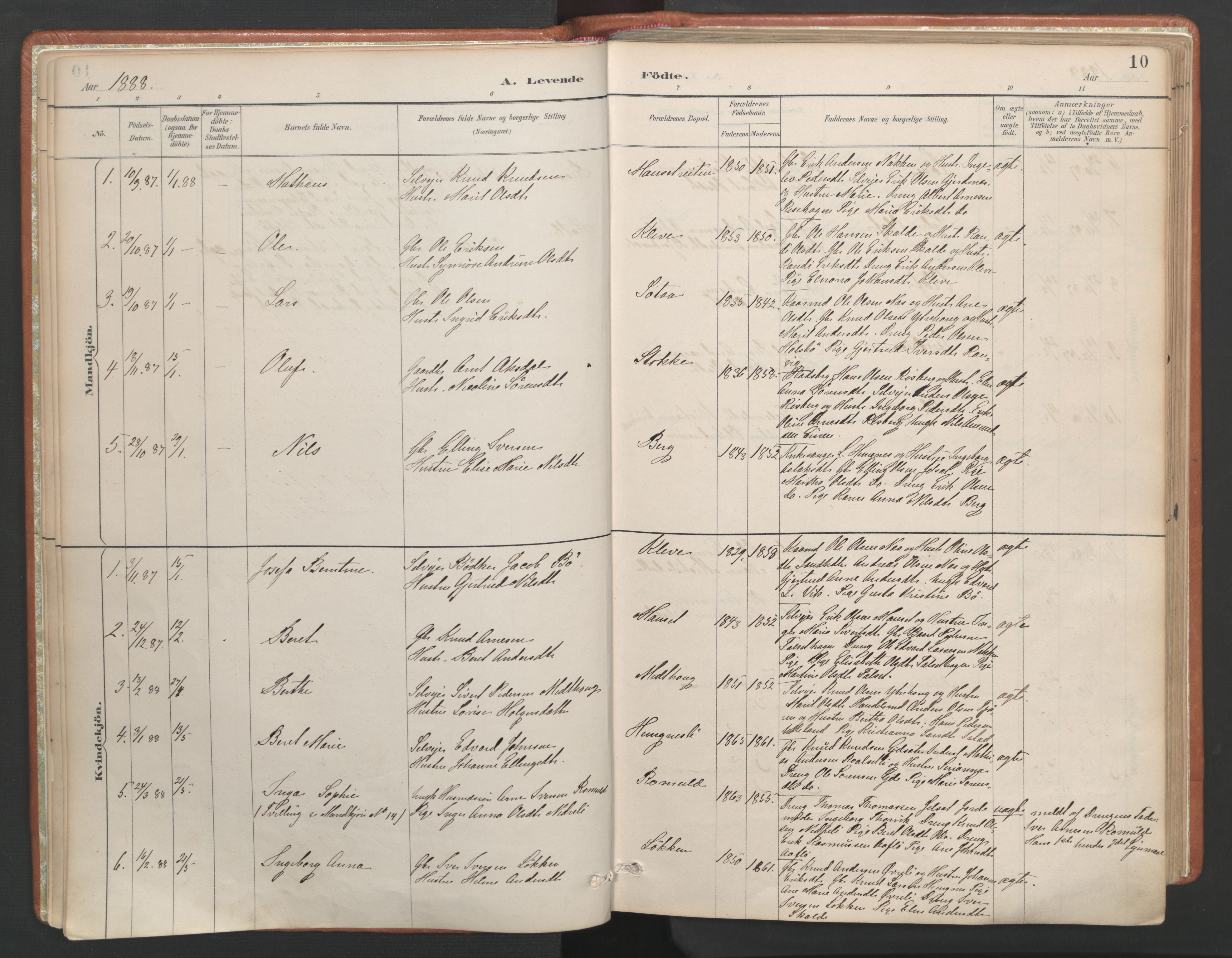 Ministerialprotokoller, klokkerbøker og fødselsregistre - Møre og Romsdal, AV/SAT-A-1454/557/L0682: Parish register (official) no. 557A04, 1887-1970, p. 10