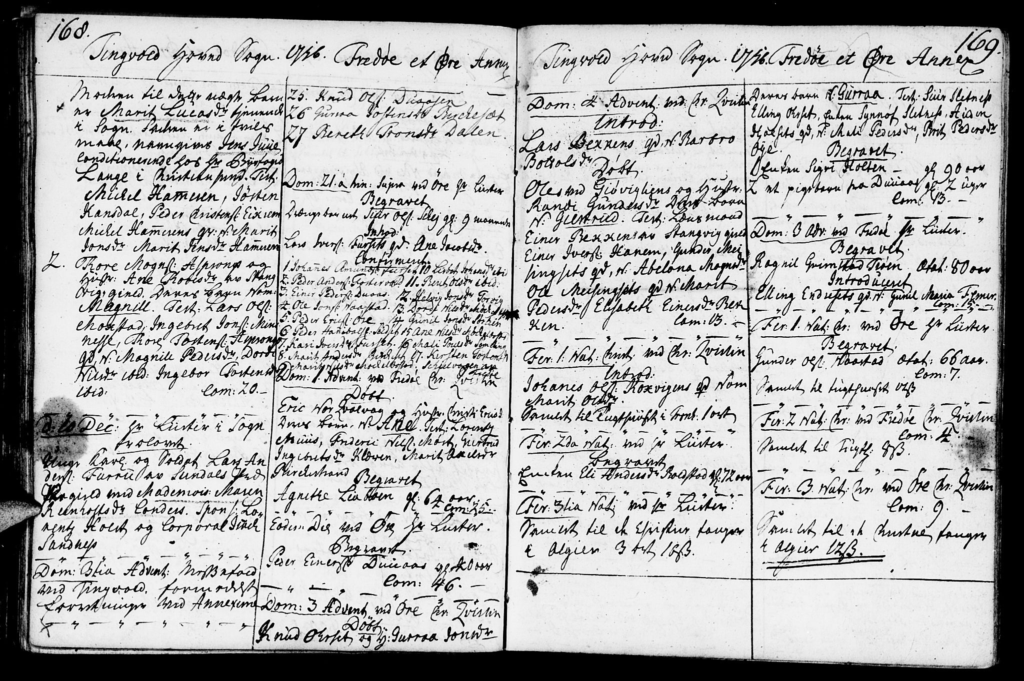 Ministerialprotokoller, klokkerbøker og fødselsregistre - Møre og Romsdal, AV/SAT-A-1454/586/L0979: Parish register (official) no. 586A05, 1751-1776, p. 168-169
