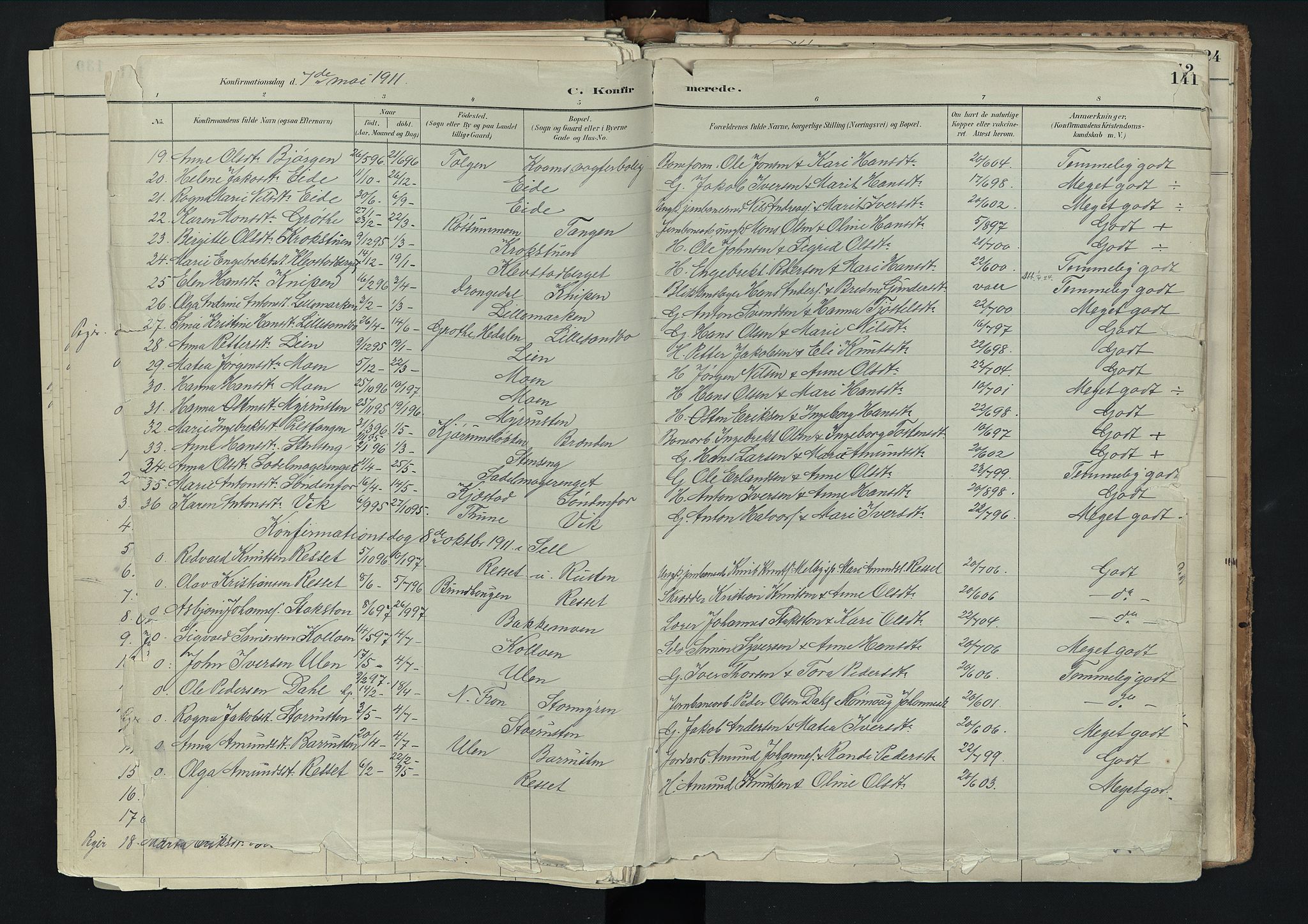 Nord-Fron prestekontor, AV/SAH-PREST-080/H/Ha/Haa/L0003: Parish register (official) no. 3, 1884-1914, p. 141