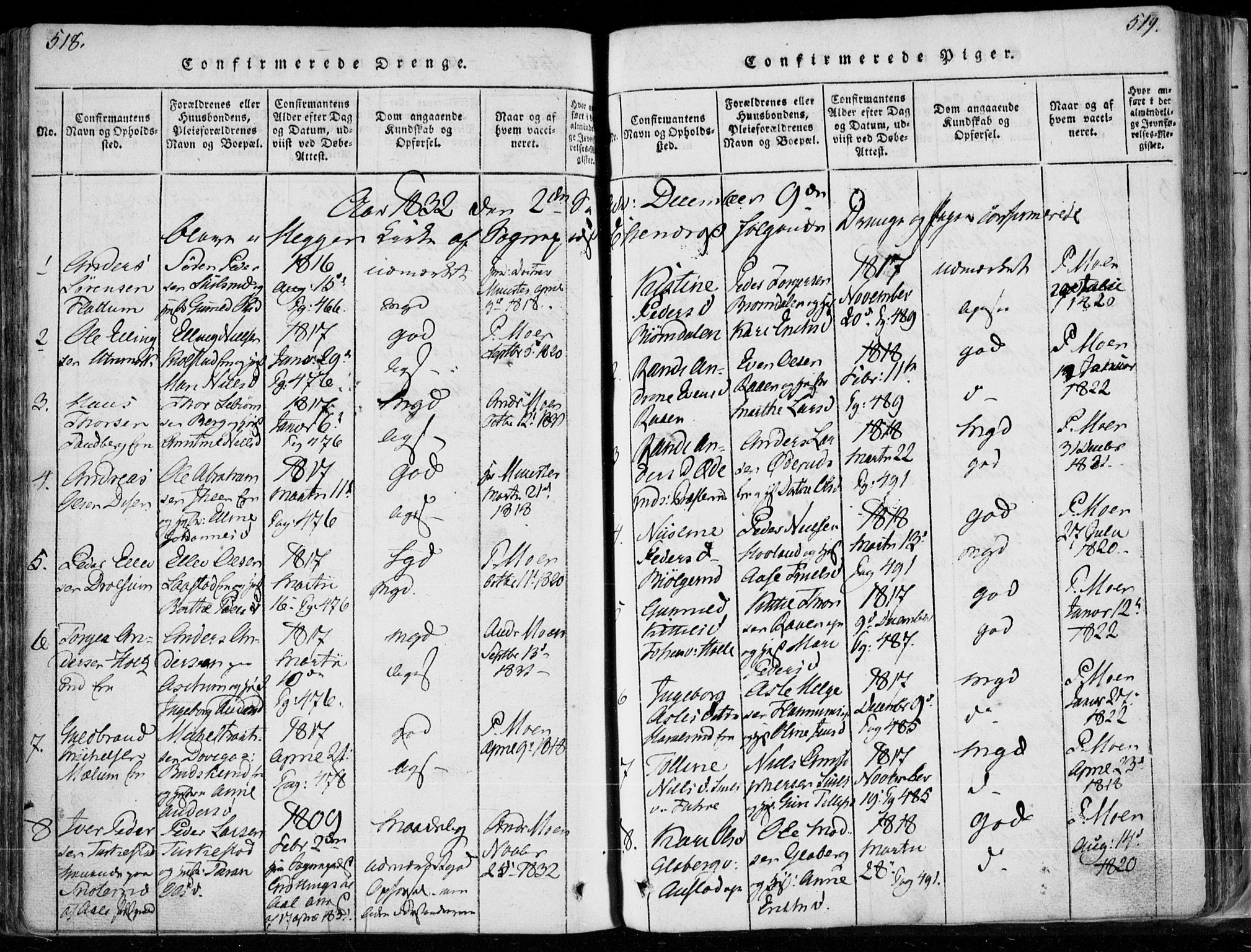 Modum kirkebøker, AV/SAKO-A-234/F/Fa/L0006: Parish register (official) no. 6, 1832-1841, p. 518-519