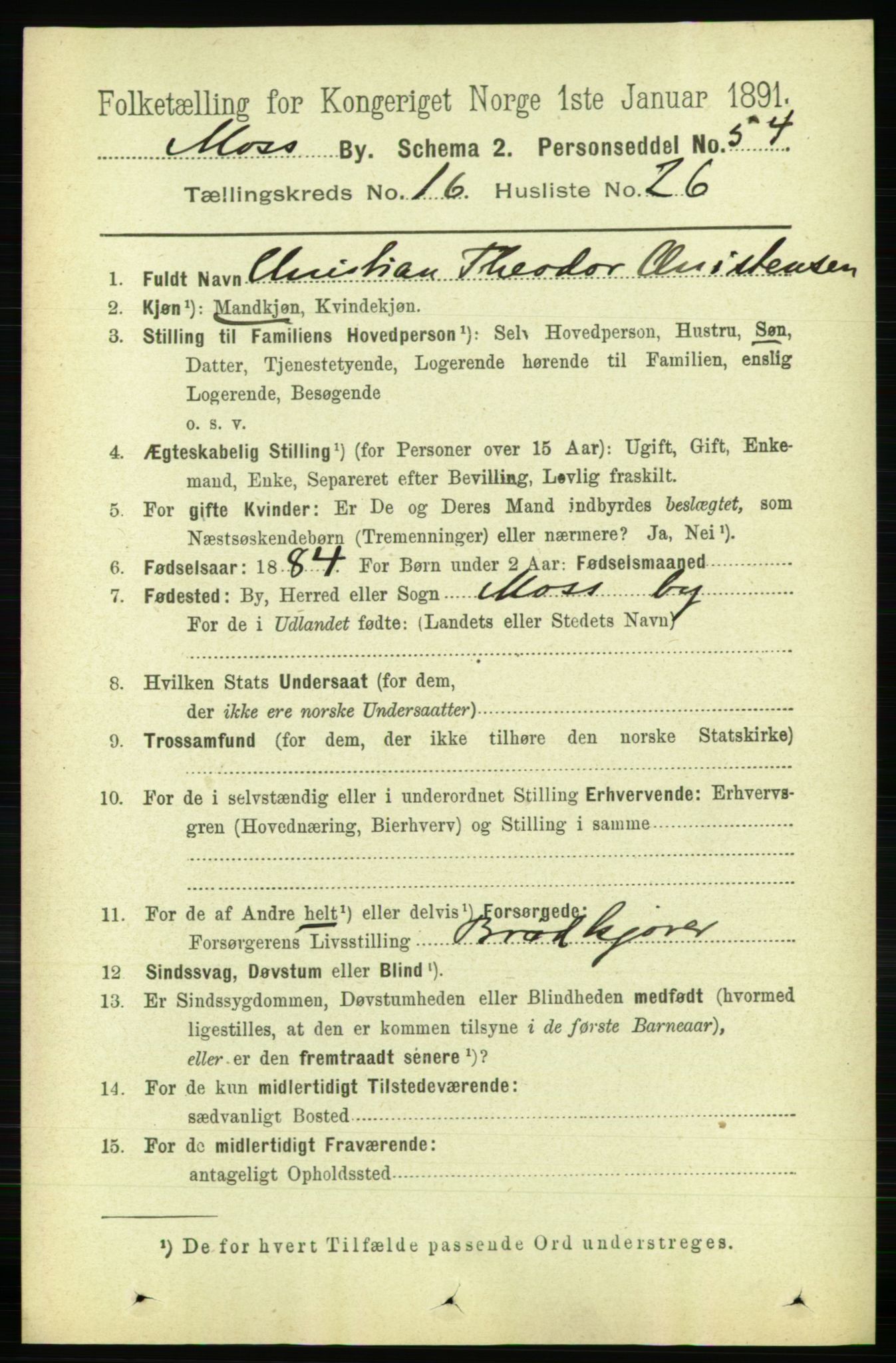 RA, 1891 census for 0104 Moss, 1891, p. 7819