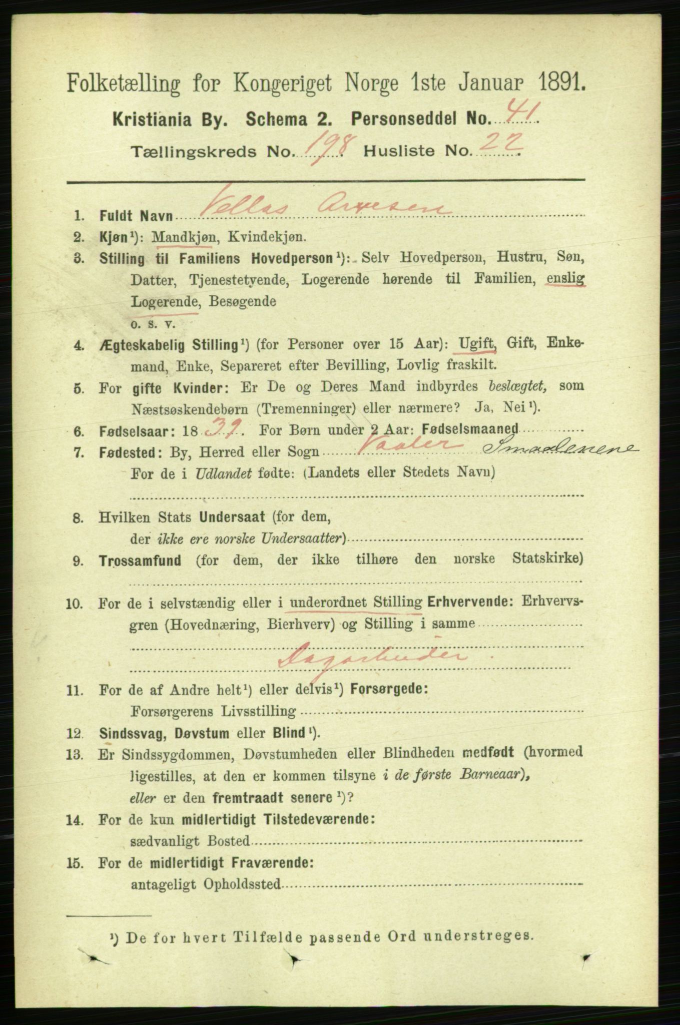 RA, 1891 census for 0301 Kristiania, 1891, p. 119639