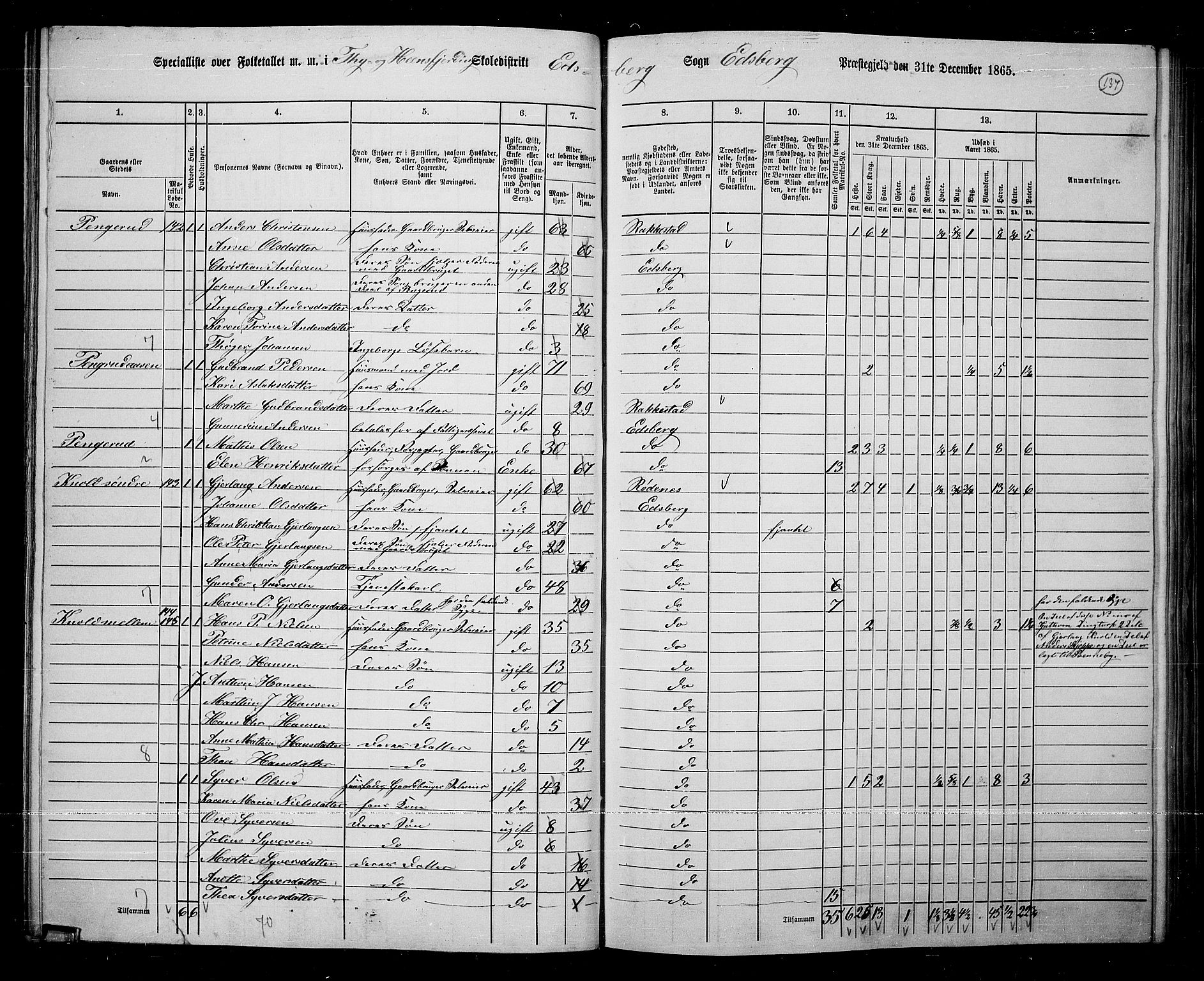 RA, 1865 census for Eidsberg, 1865, p. 124