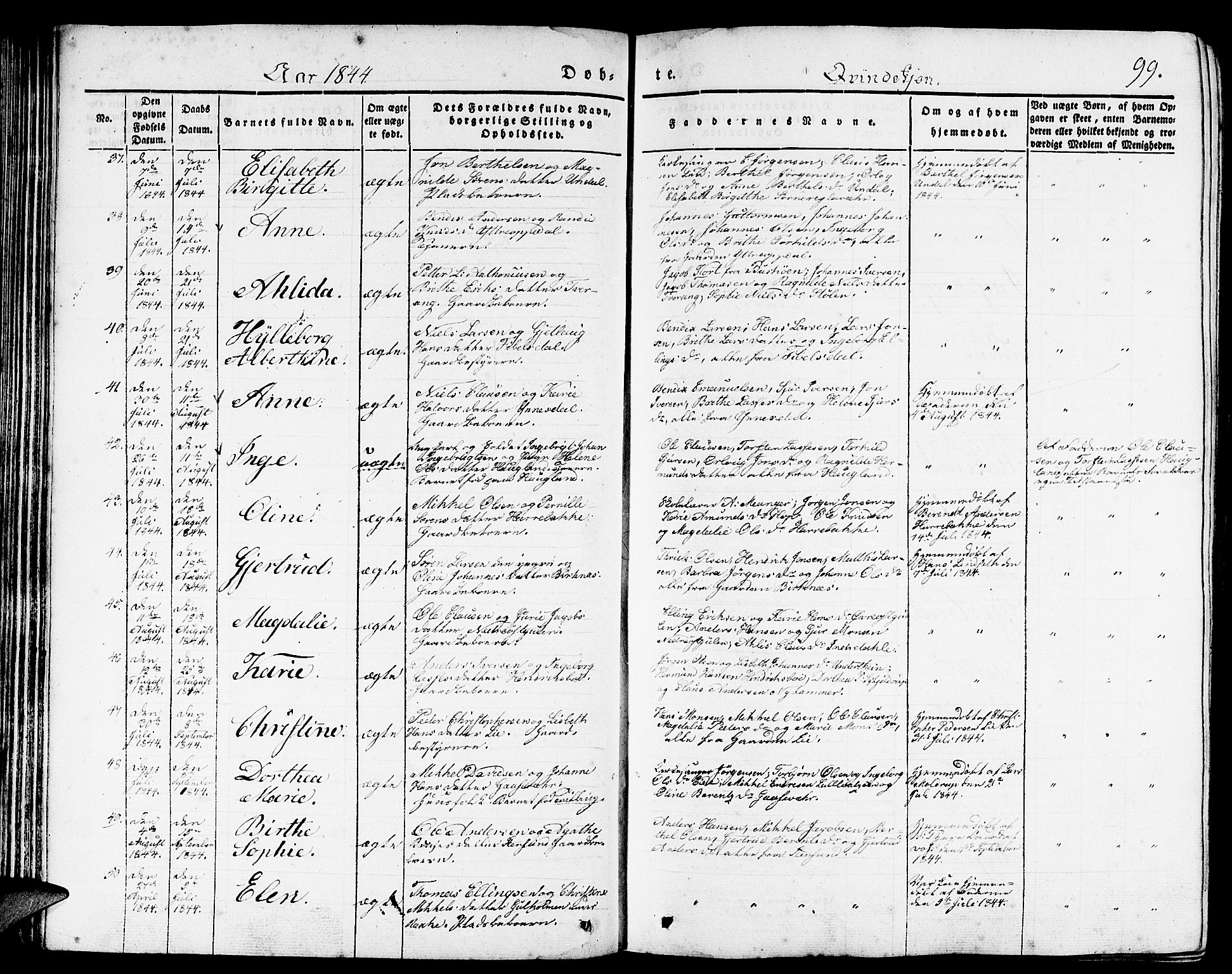 Gulen sokneprestembete, AV/SAB-A-80201/H/Haa/Haaa/L0020: Parish register (official) no. A 20, 1837-1847, p. 99