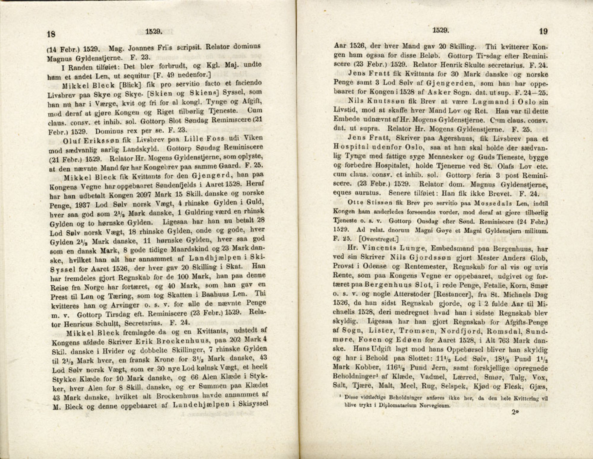 Publikasjoner utgitt av Det Norske Historiske Kildeskriftfond, PUBL/-/-/-: Norske Rigs-Registranter, bind 1, 1523-1571, p. 18-19