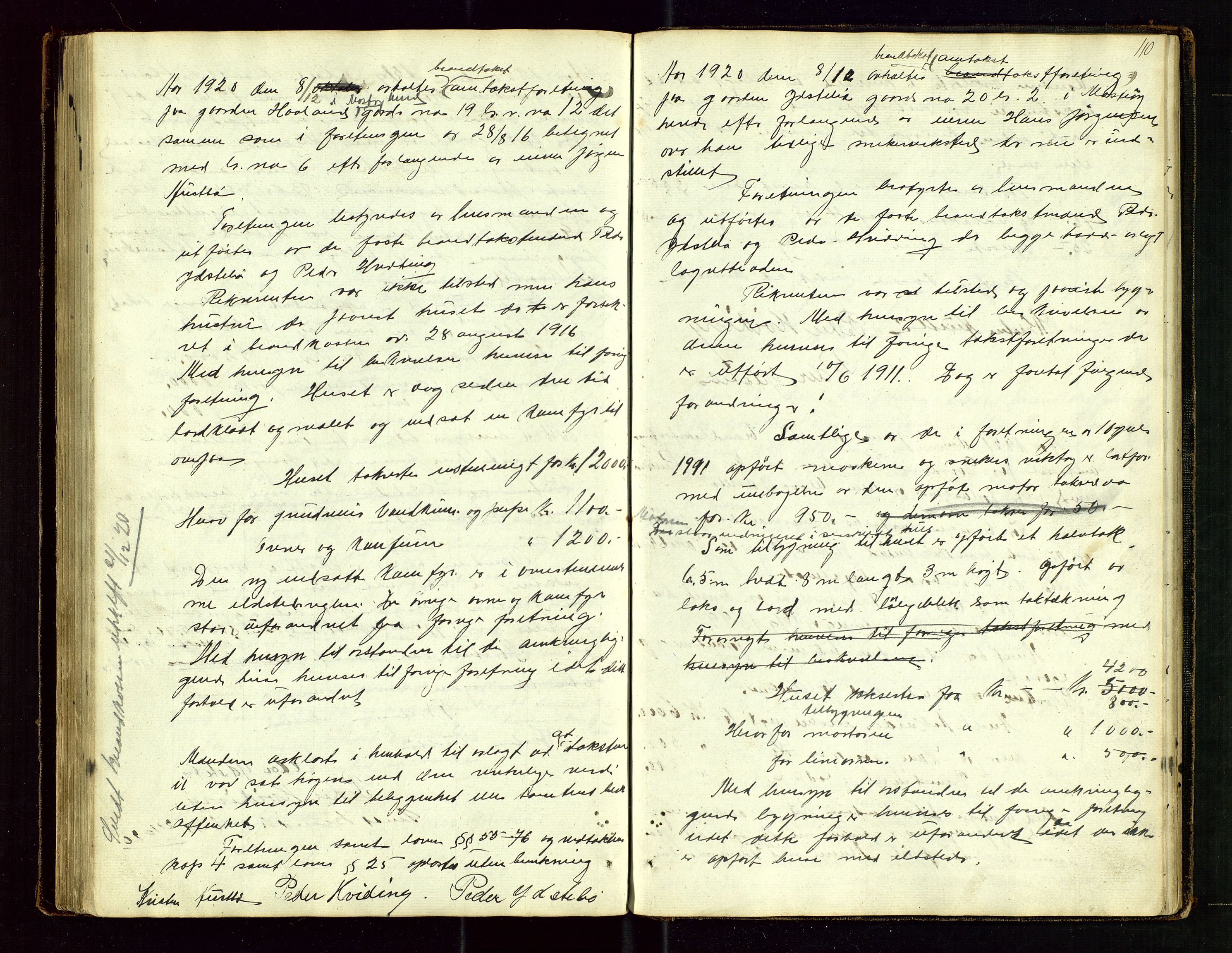 Rennesøy lensmannskontor, AV/SAST-A-100165/Goa/L0001: "Brandtaxations-Protocol for Rennesøe Thinglag", 1846-1923, p. 109b-110a