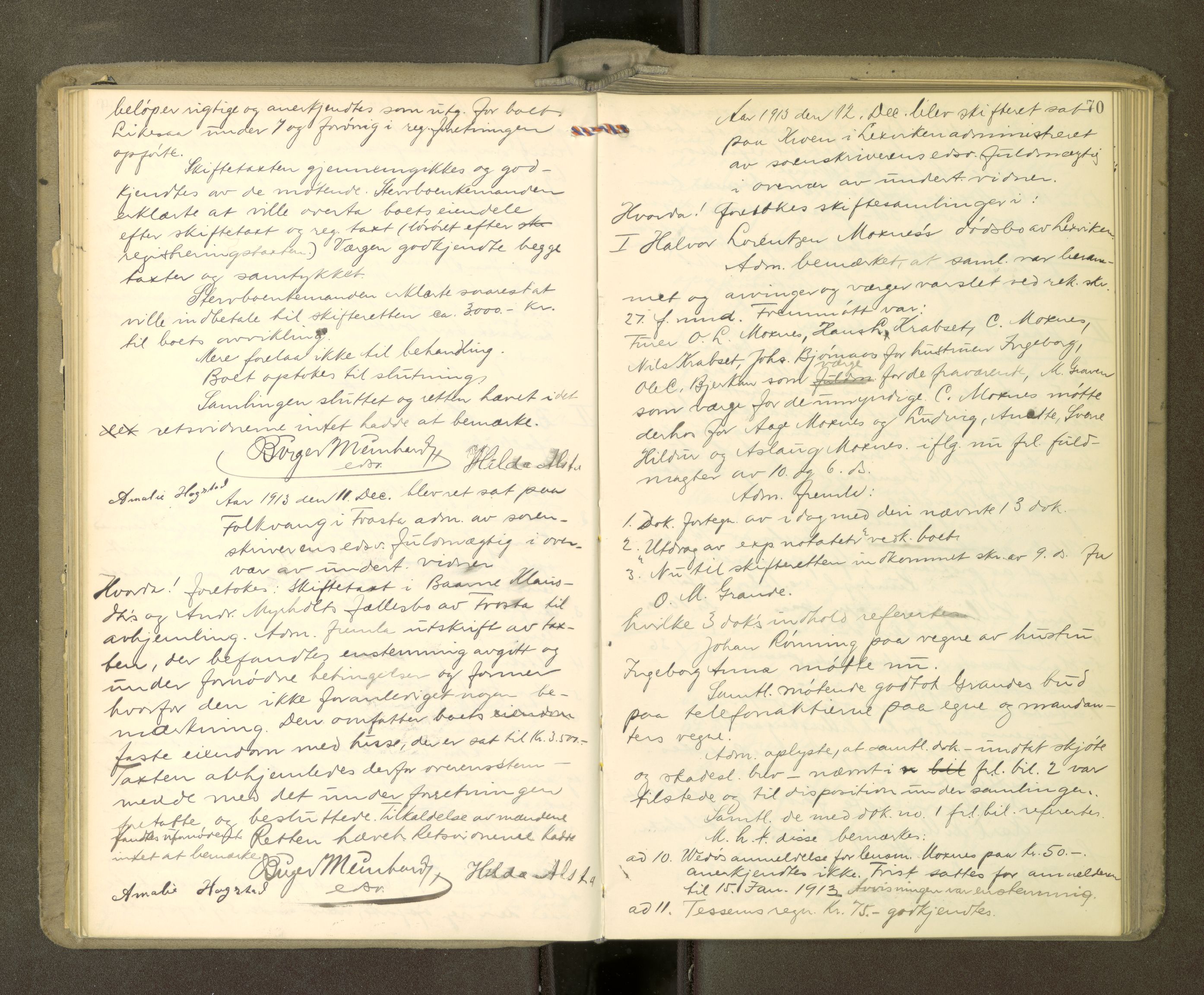 Stjør- og Verdal sorenskriveri, AV/SAT-A-4167/1/3/3B/L0012: Skifteforhandlingsprotokoll, 1912-1919, p. 70