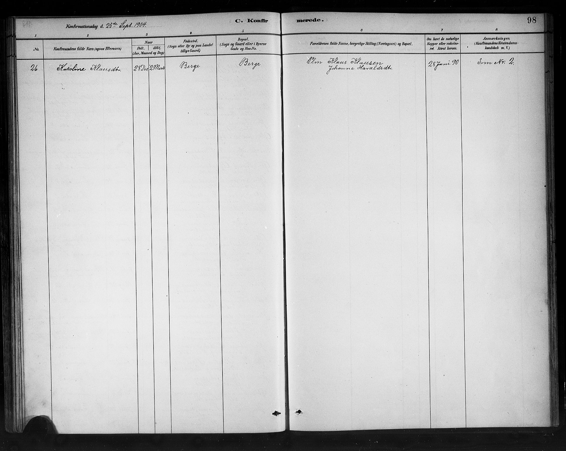 Stryn Sokneprestembete, AV/SAB-A-82501: Parish register (copy) no. C 3, 1881-1905, p. 98