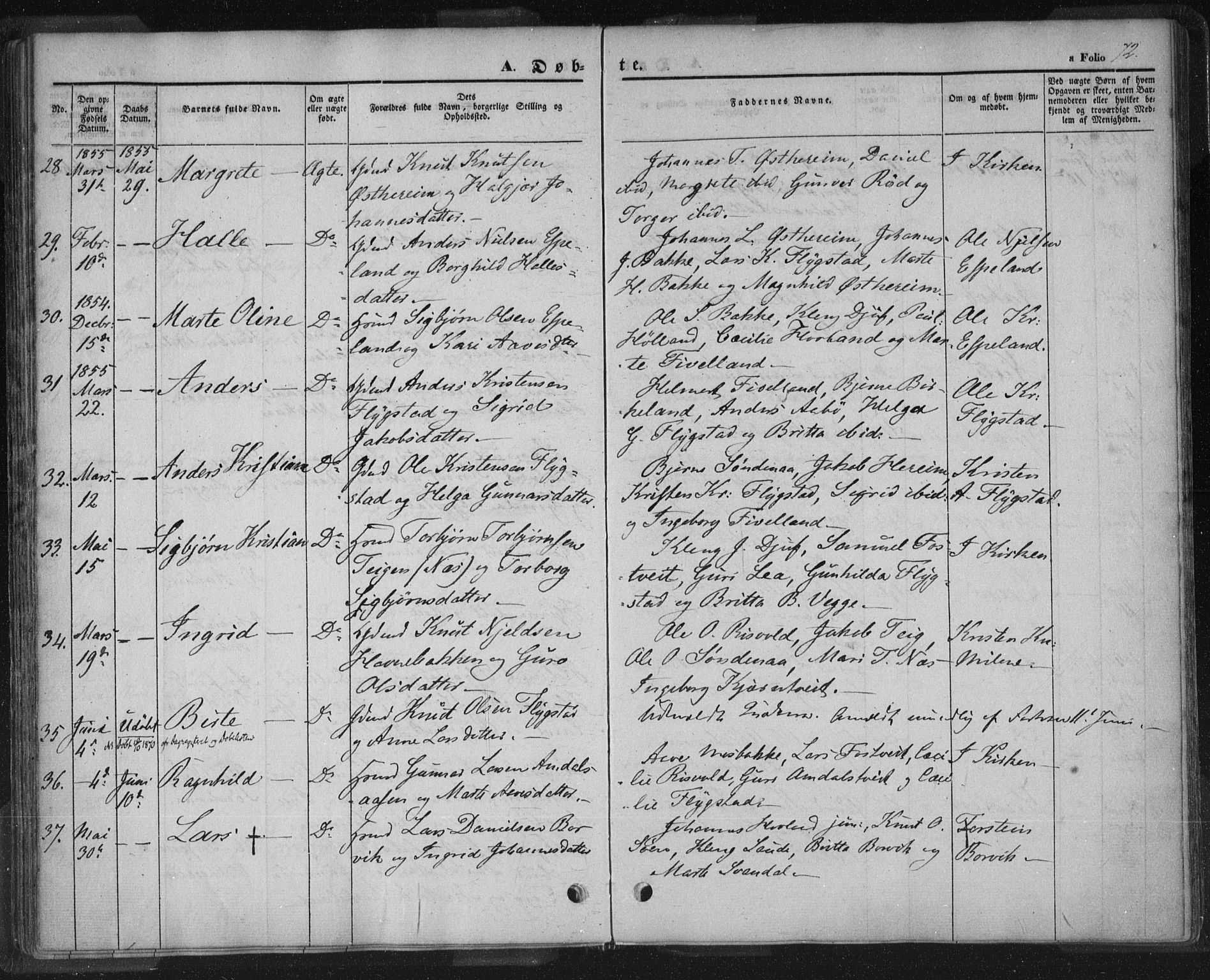 Sand sokneprestkontor, AV/SAST-A-101848/01/III/L0002: Parish register (official) no. A 2, 1838-1859, p. 72