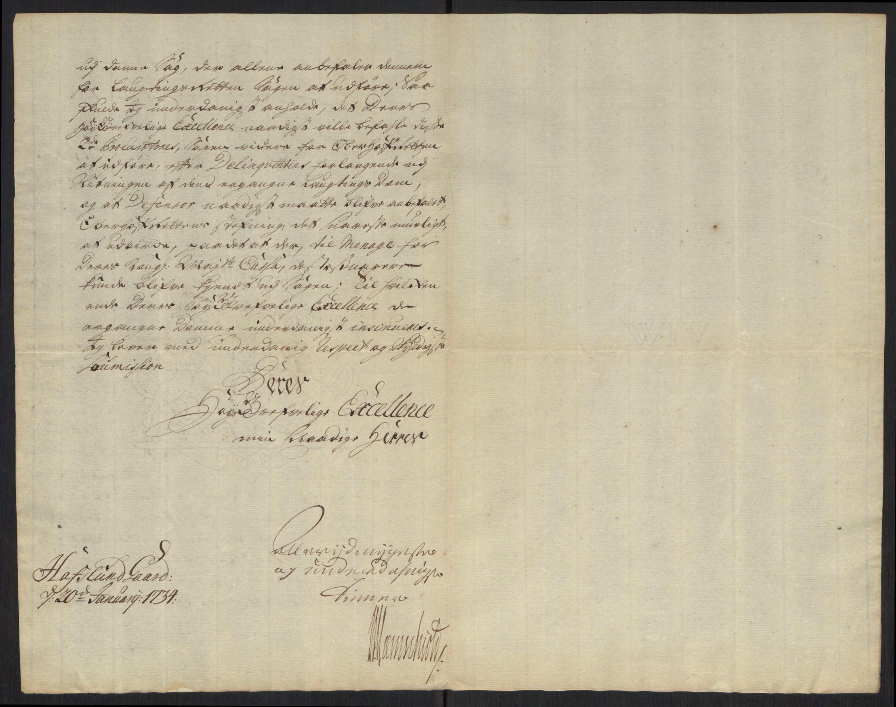 Stattholderembetet 1572-1771, AV/RA-EA-2870/Ef/L0107: Brev fra embetsmenn og andre, 1733-1734, p. 163