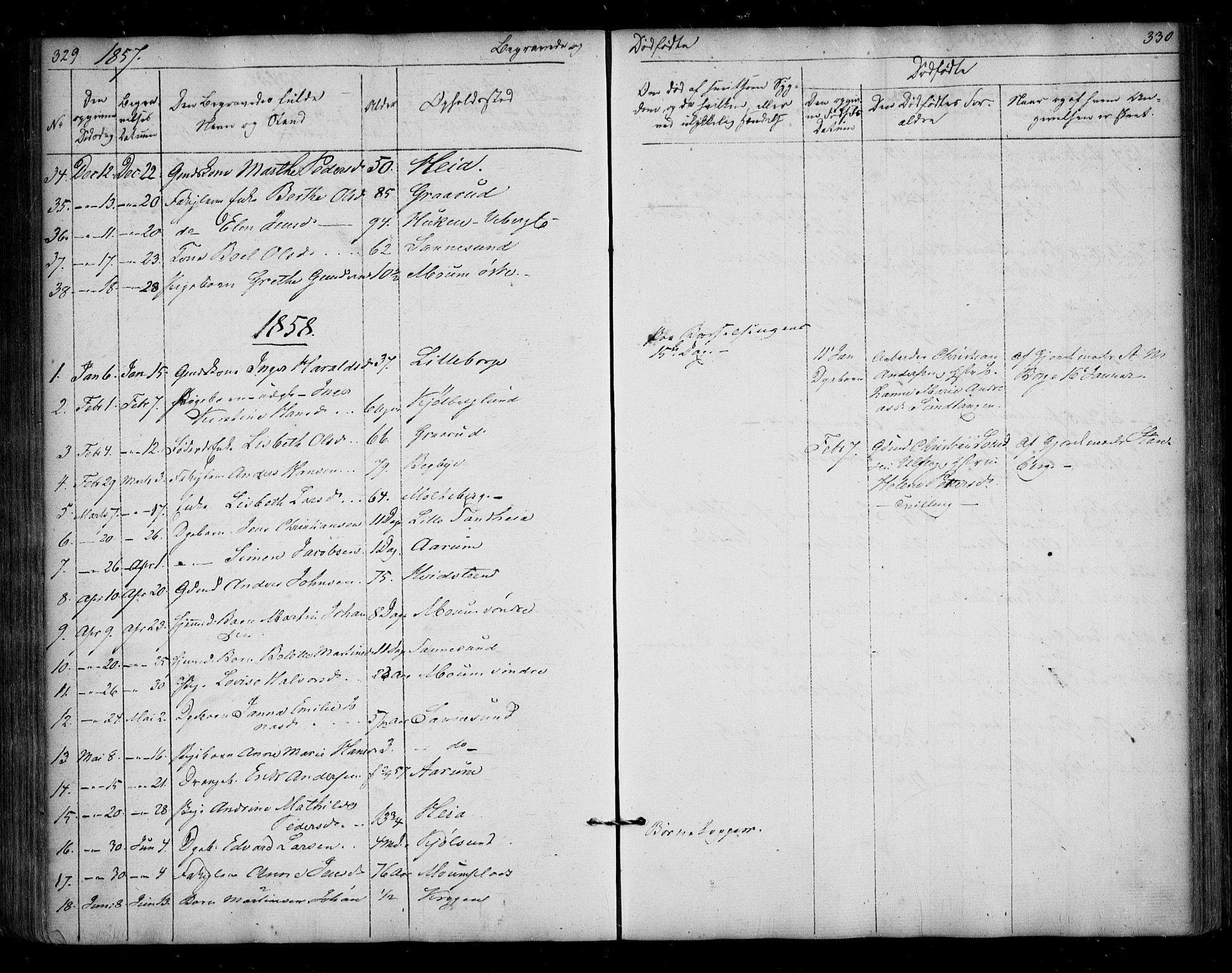 Borge prestekontor Kirkebøker, AV/SAO-A-10903/F/Fa/L0005: Parish register (official) no. I 5, 1848-1860, p. 329-330