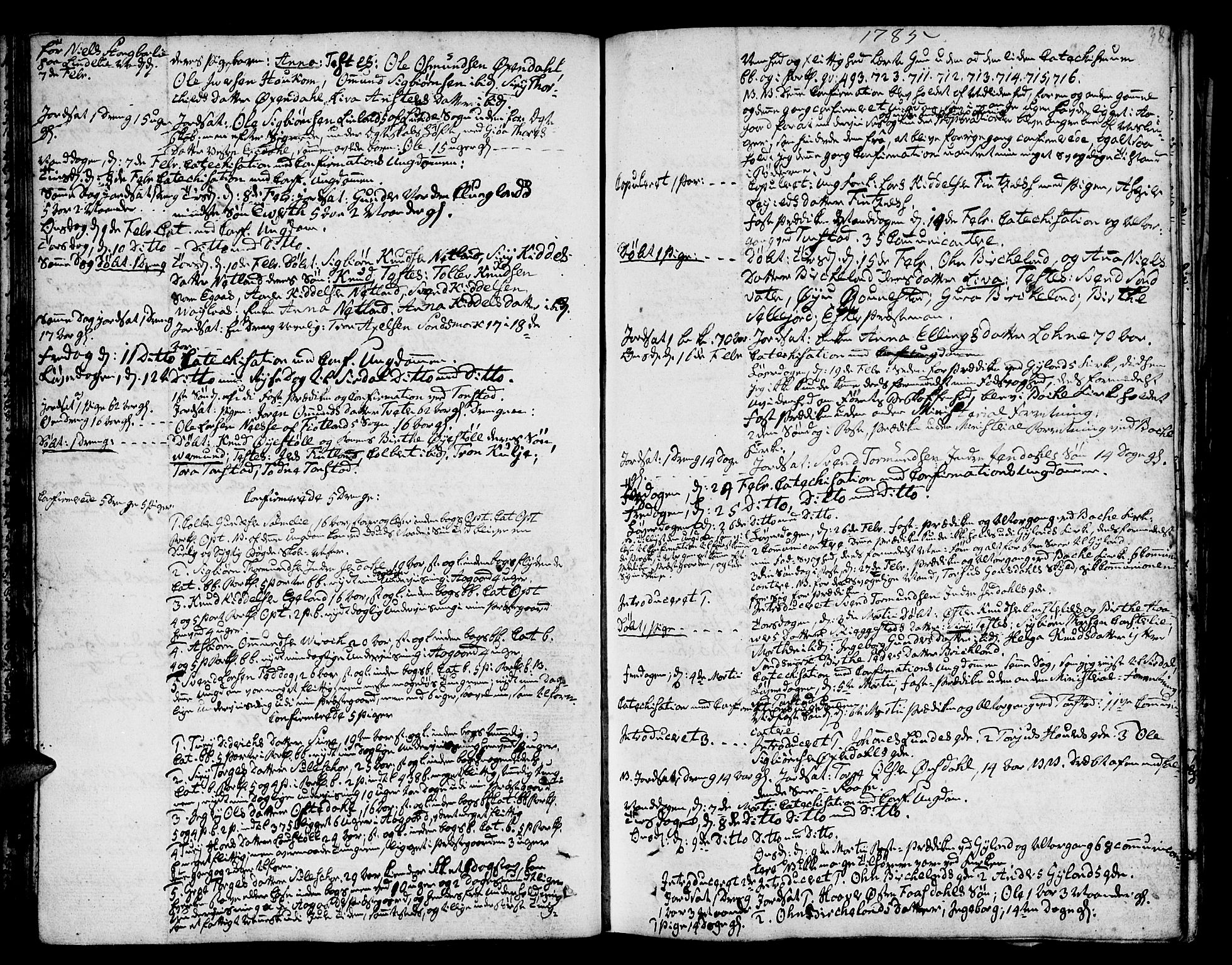 Bakke sokneprestkontor, SAK/1111-0002/F/Fa/Faa/L0002: Parish register (official) no. A 2, 1780-1816, p. 38