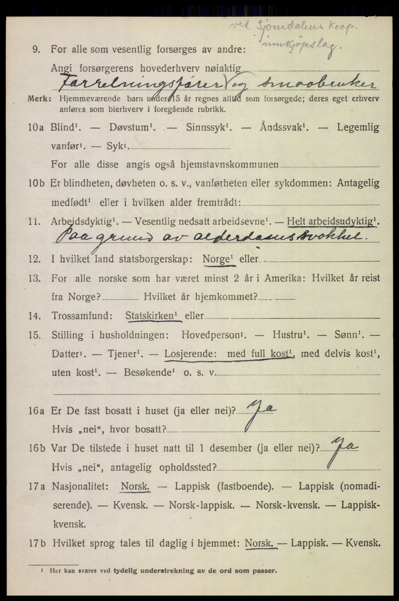 SAT, 1920 census for Ankenes, 1920, p. 7774