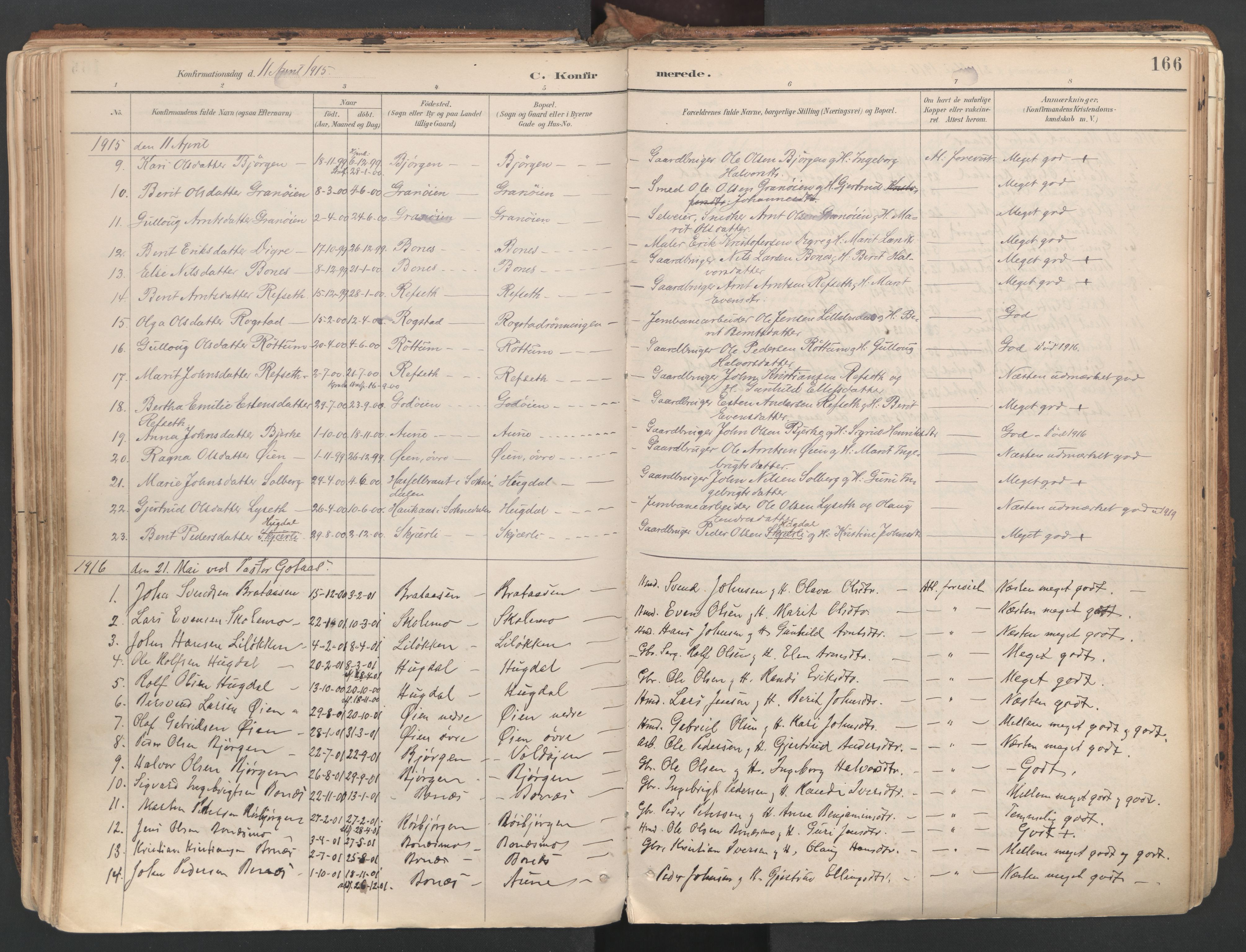 Ministerialprotokoller, klokkerbøker og fødselsregistre - Sør-Trøndelag, SAT/A-1456/687/L1004: Parish register (official) no. 687A10, 1891-1923, p. 166