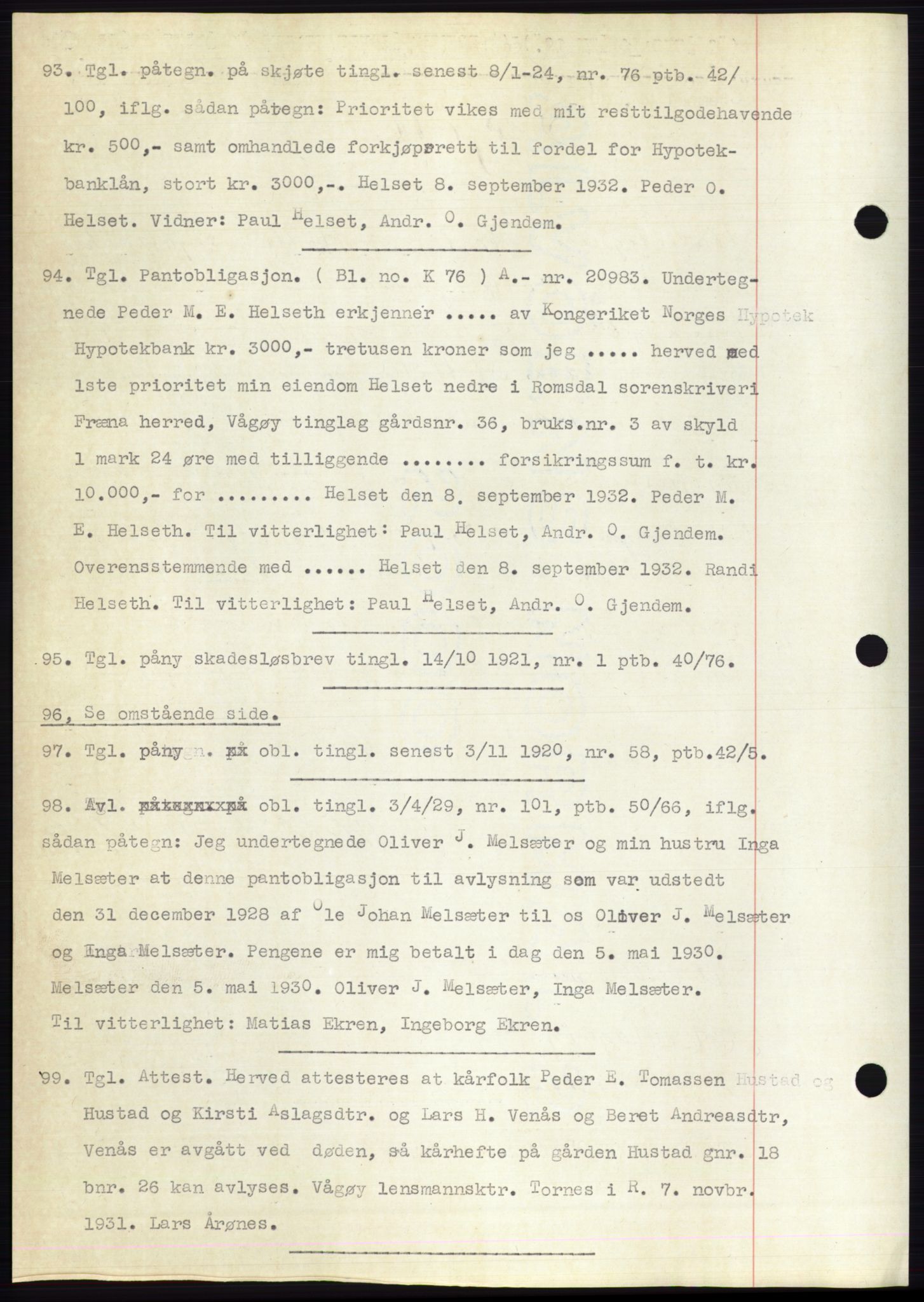 Romsdal sorenskriveri, AV/SAT-A-4149/1/2/2C/L0062: Mortgage book no. 56, 1932-1933, Deed date: 15.09.1932