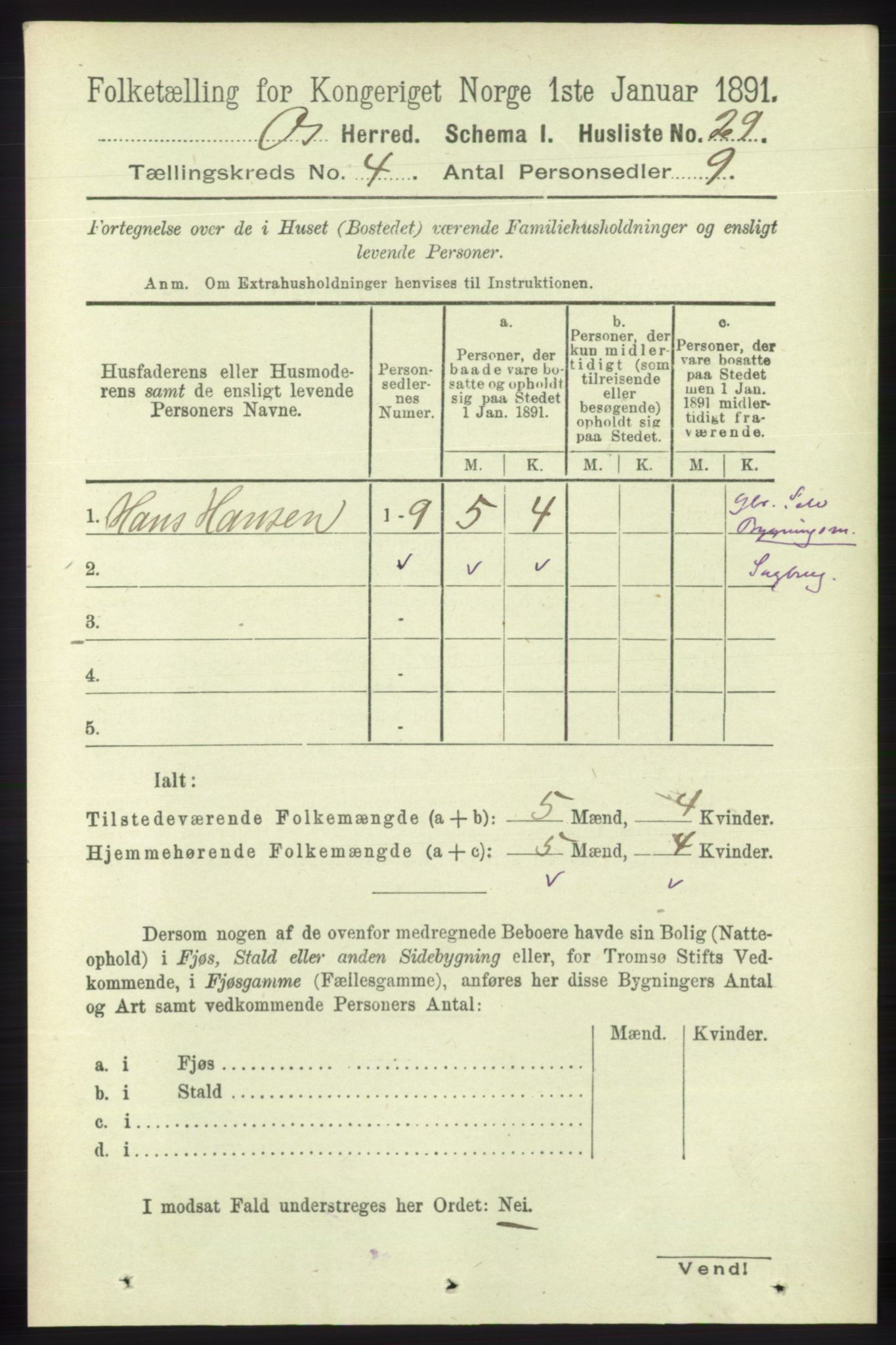 RA, 1891 census for 1243 Os, 1891, p. 1041