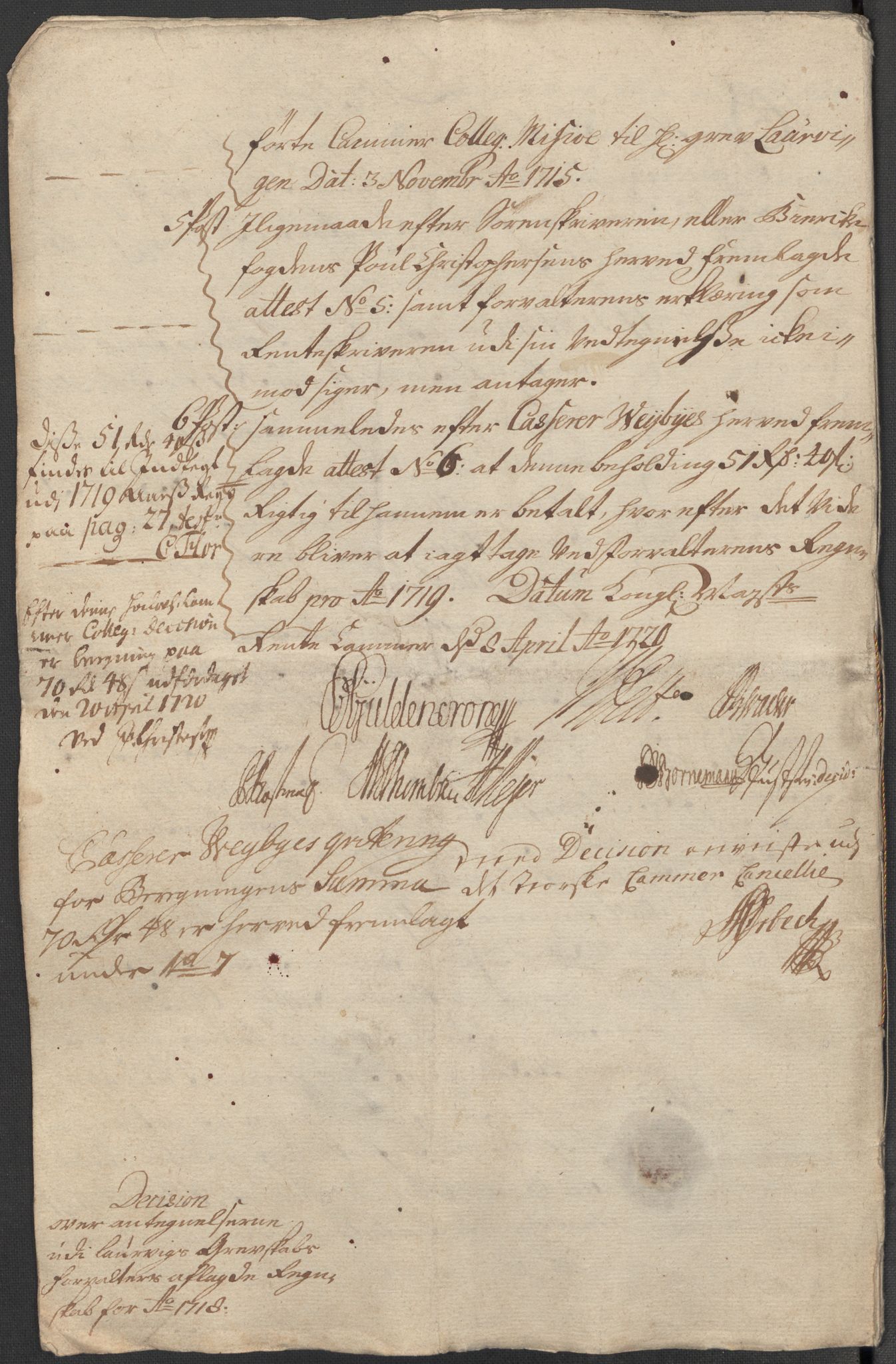 Rentekammeret inntil 1814, Reviderte regnskaper, Fogderegnskap, AV/RA-EA-4092/R33/L1988: Fogderegnskap Larvik grevskap, 1718, p. 353