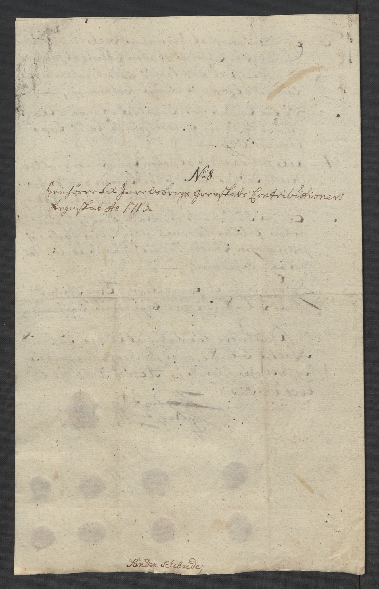 Rentekammeret inntil 1814, Reviderte regnskaper, Fogderegnskap, RA/EA-4092/R32/L1878: Fogderegnskap Jarlsberg grevskap, 1713, p. 161