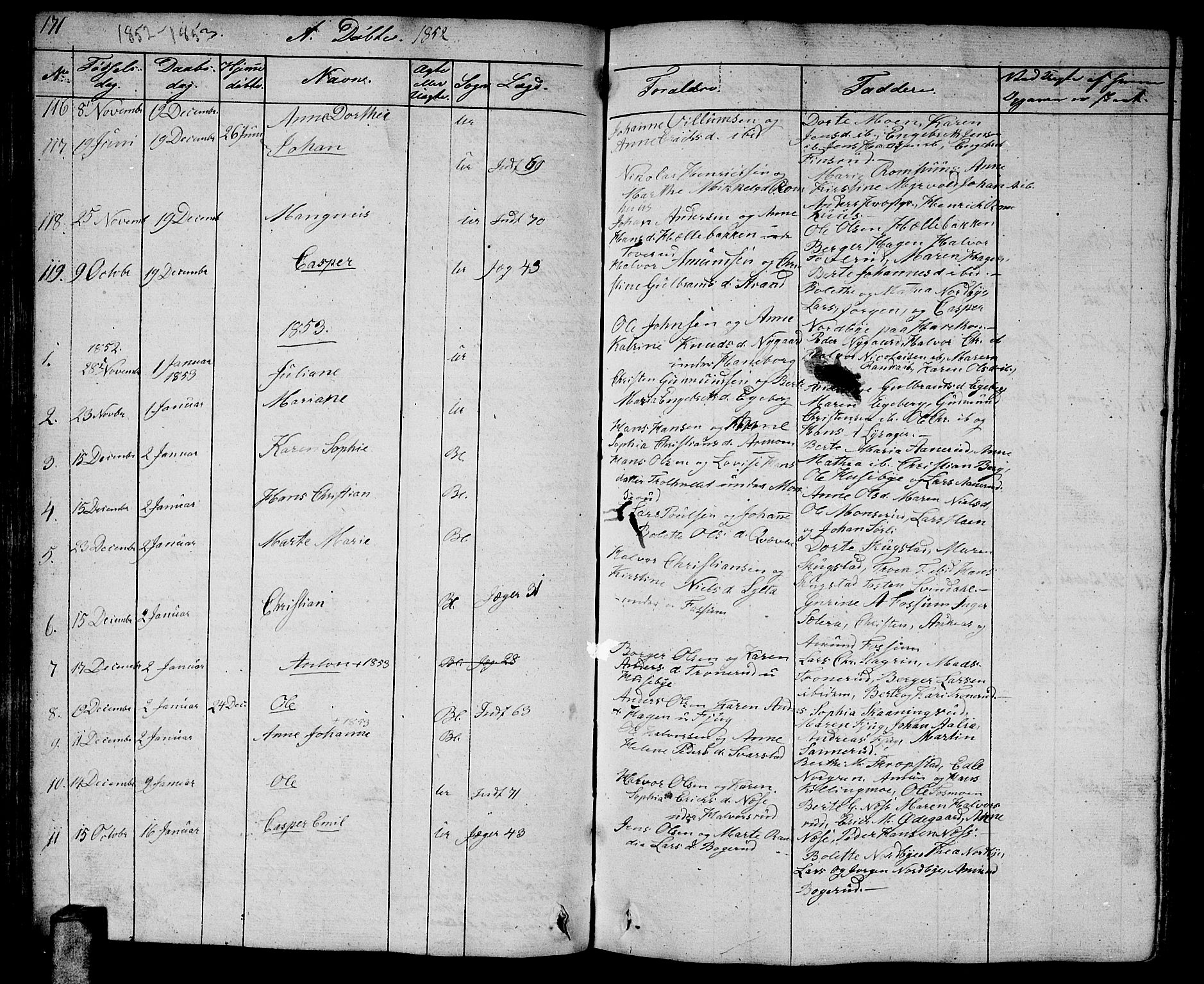 Aurskog prestekontor Kirkebøker, AV/SAO-A-10304a/G/Ga/L0002: Parish register (copy) no. I 2, 1829-1857, p. 171