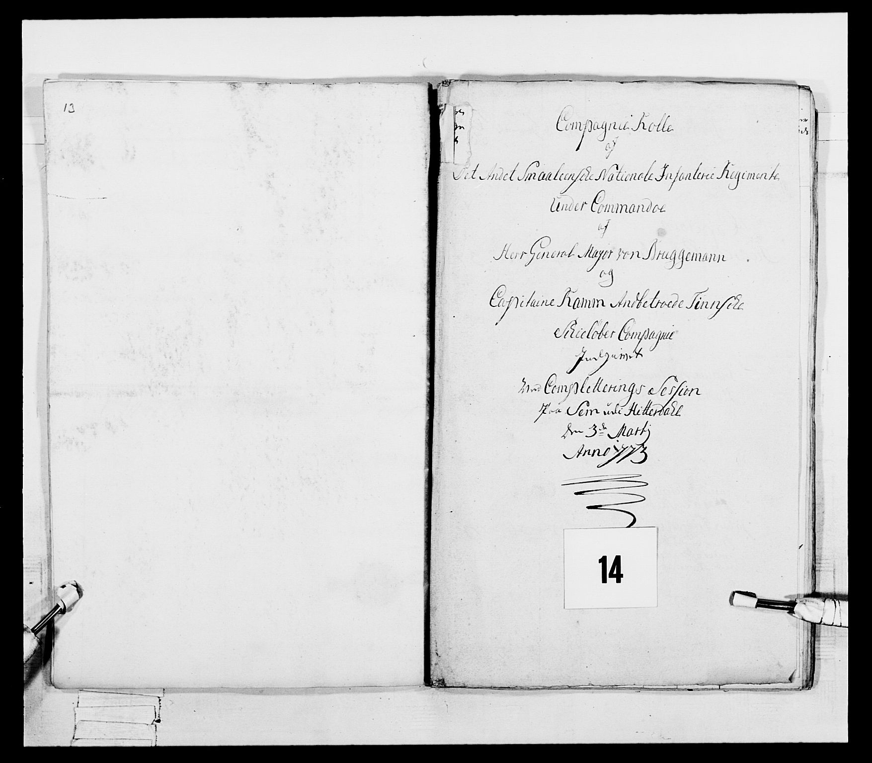 Generalitets- og kommissariatskollegiet, Det kongelige norske kommissariatskollegium, RA/EA-5420/E/Eh/L0054: 2. Smålenske nasjonale infanteriregiment, 1769-1776, p. 126