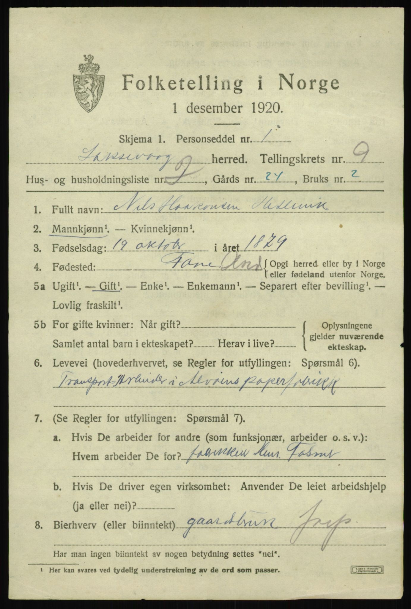 SAB, 1920 census for Laksevåg, 1920, p. 19414