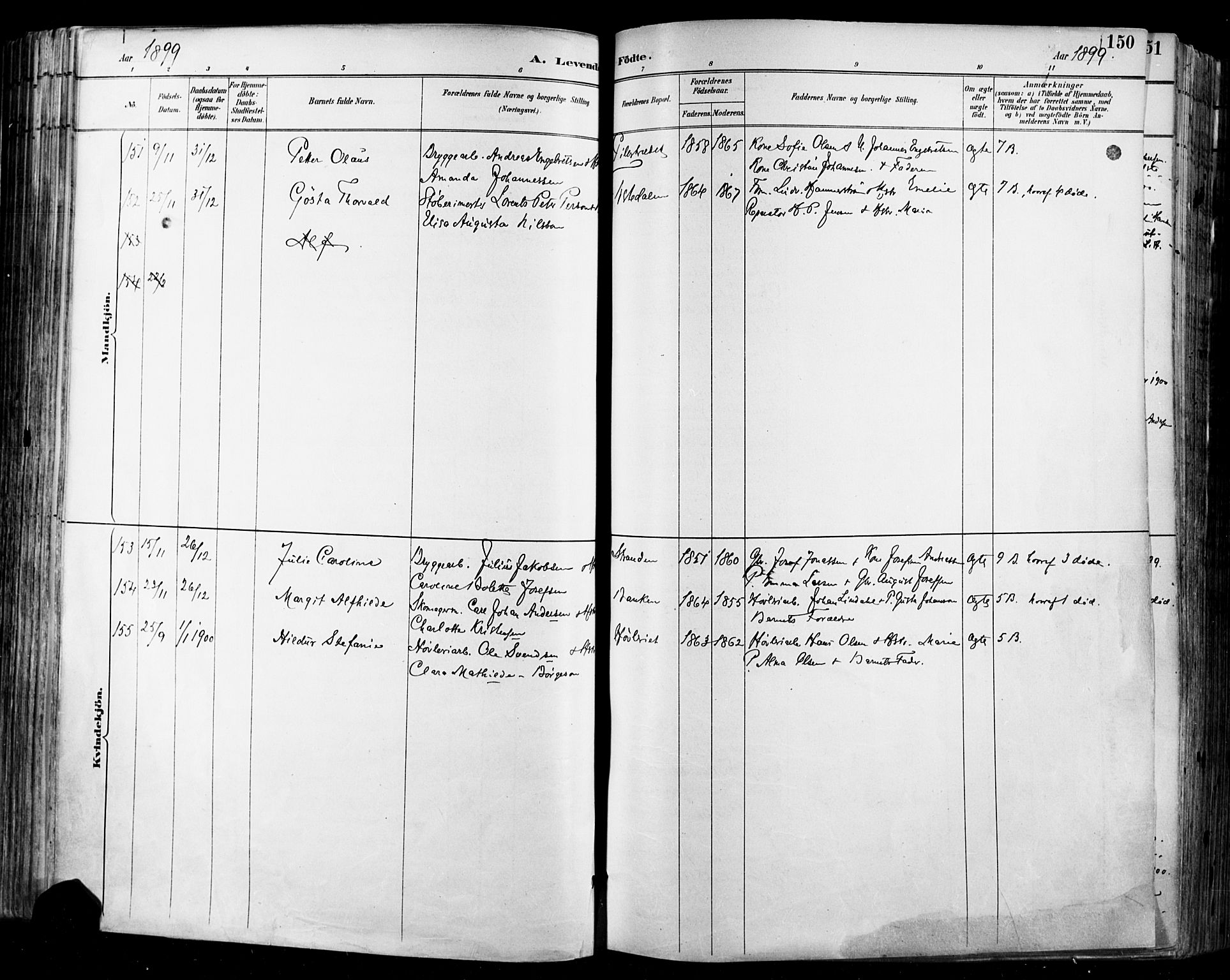 Halden prestekontor Kirkebøker, AV/SAO-A-10909/F/Fa/L0013: Parish register (official) no. I 13, 1890-1906, p. 150