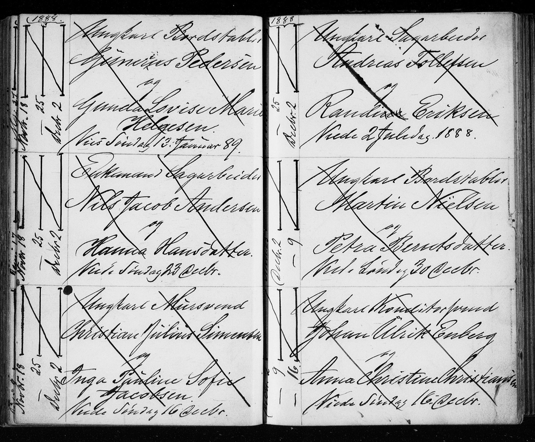 Bragernes kirkebøker, AV/SAKO-A-6/H/Ha/L0006: Banns register no. 6, 1873-1896