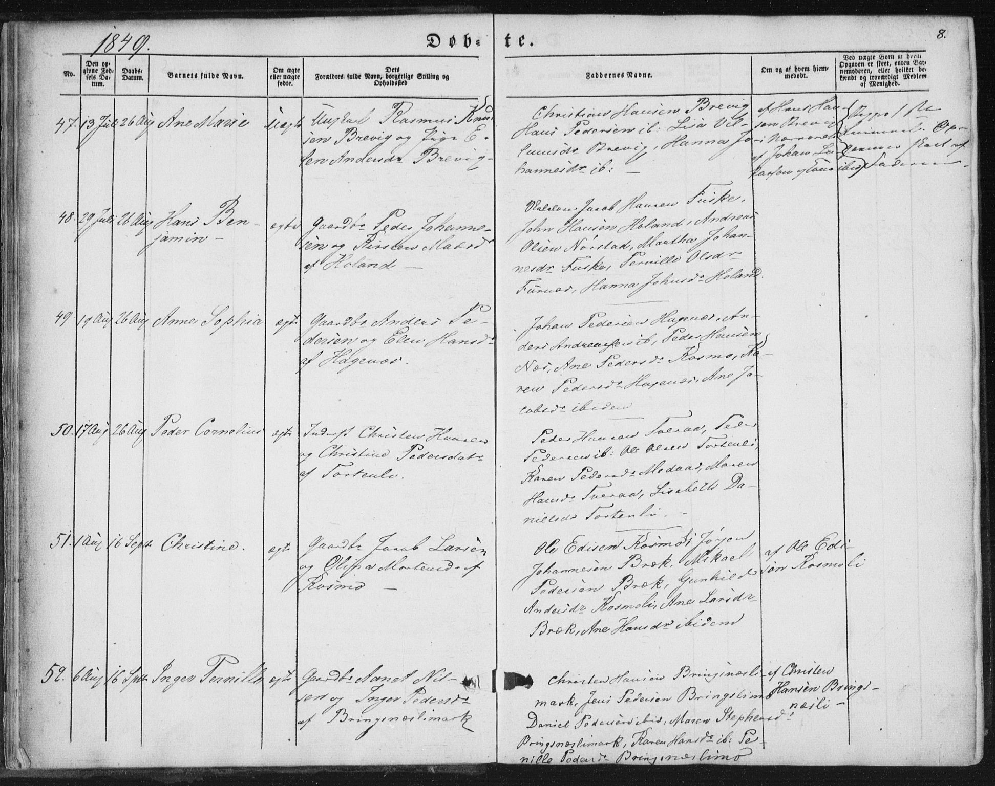 Ministerialprotokoller, klokkerbøker og fødselsregistre - Nordland, AV/SAT-A-1459/852/L0738: Parish register (official) no. 852A08, 1849-1865, p. 8