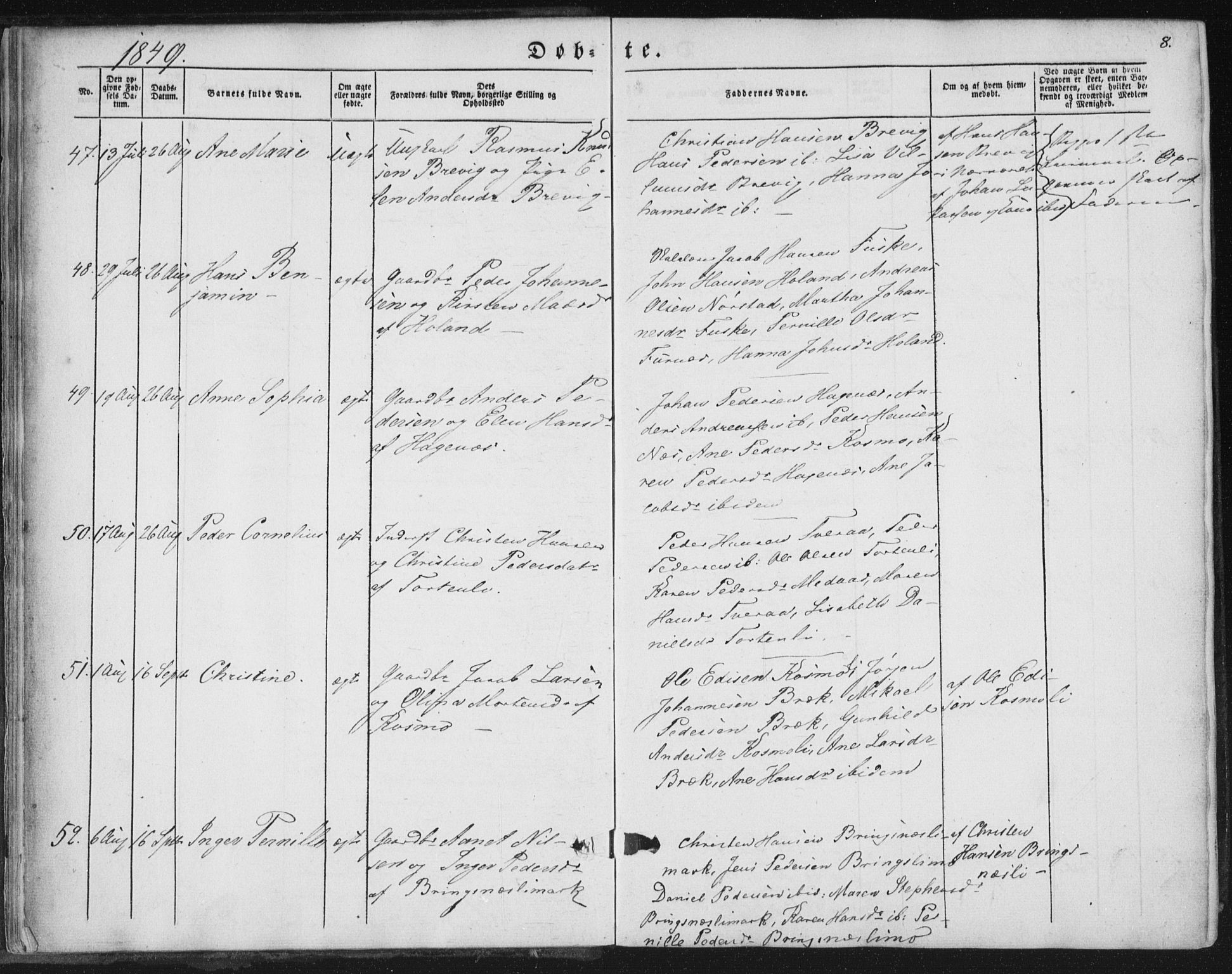 Ministerialprotokoller, klokkerbøker og fødselsregistre - Nordland, SAT/A-1459/852/L0738: Parish register (official) no. 852A08, 1849-1865, p. 8