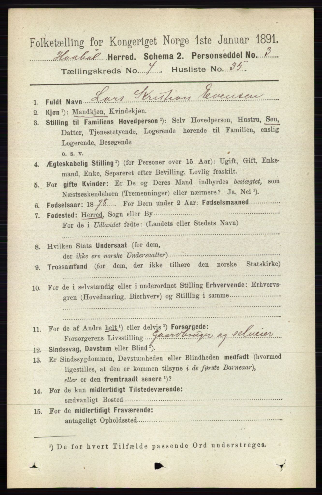 RA, 1891 census for 0138 Hobøl, 1891, p. 2617