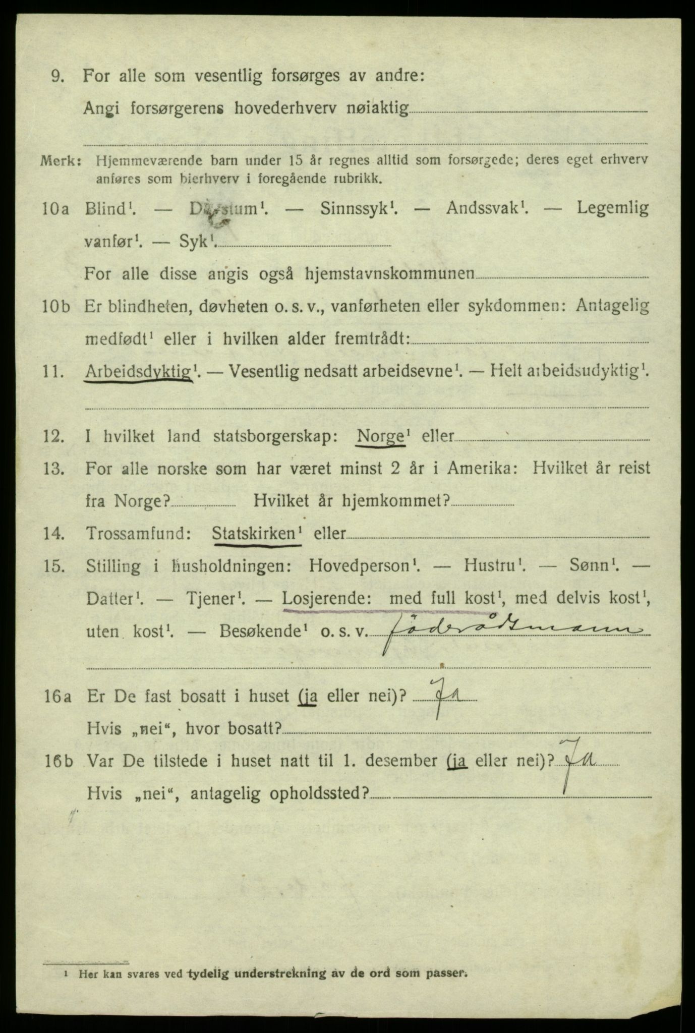 SAB, 1920 census for Fjell, 1920, p. 2959