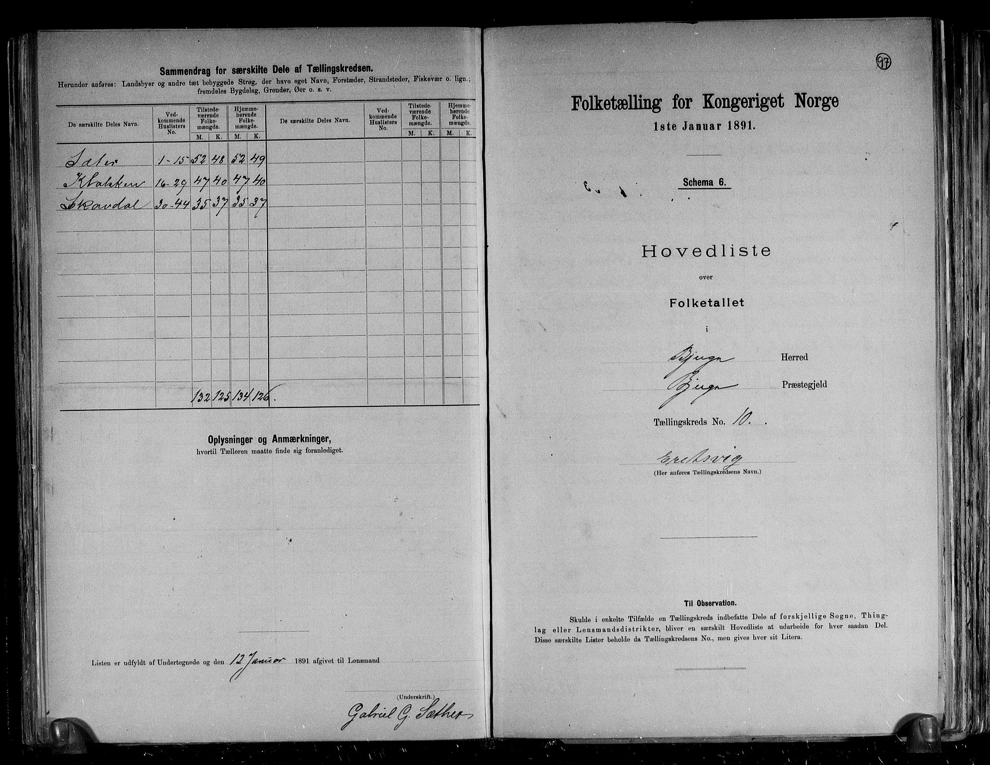 RA, 1891 census for 1627 Bjugn, 1891, p. 24