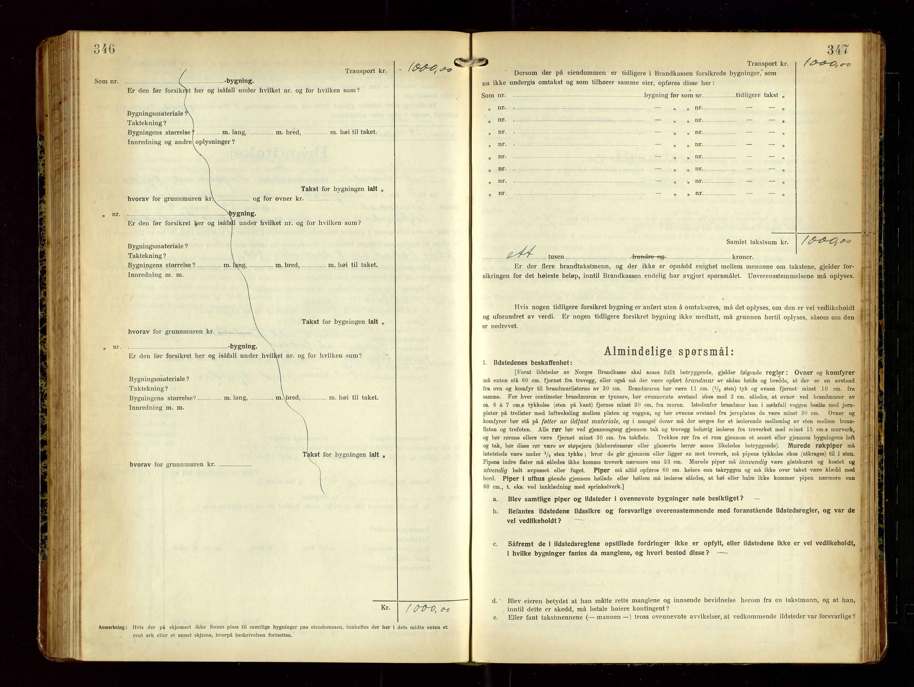 Høyland/Sandnes lensmannskontor, AV/SAST-A-100166/Gob/L0004: "Brandtakstprotokol", 1924-1933, p. 346-347