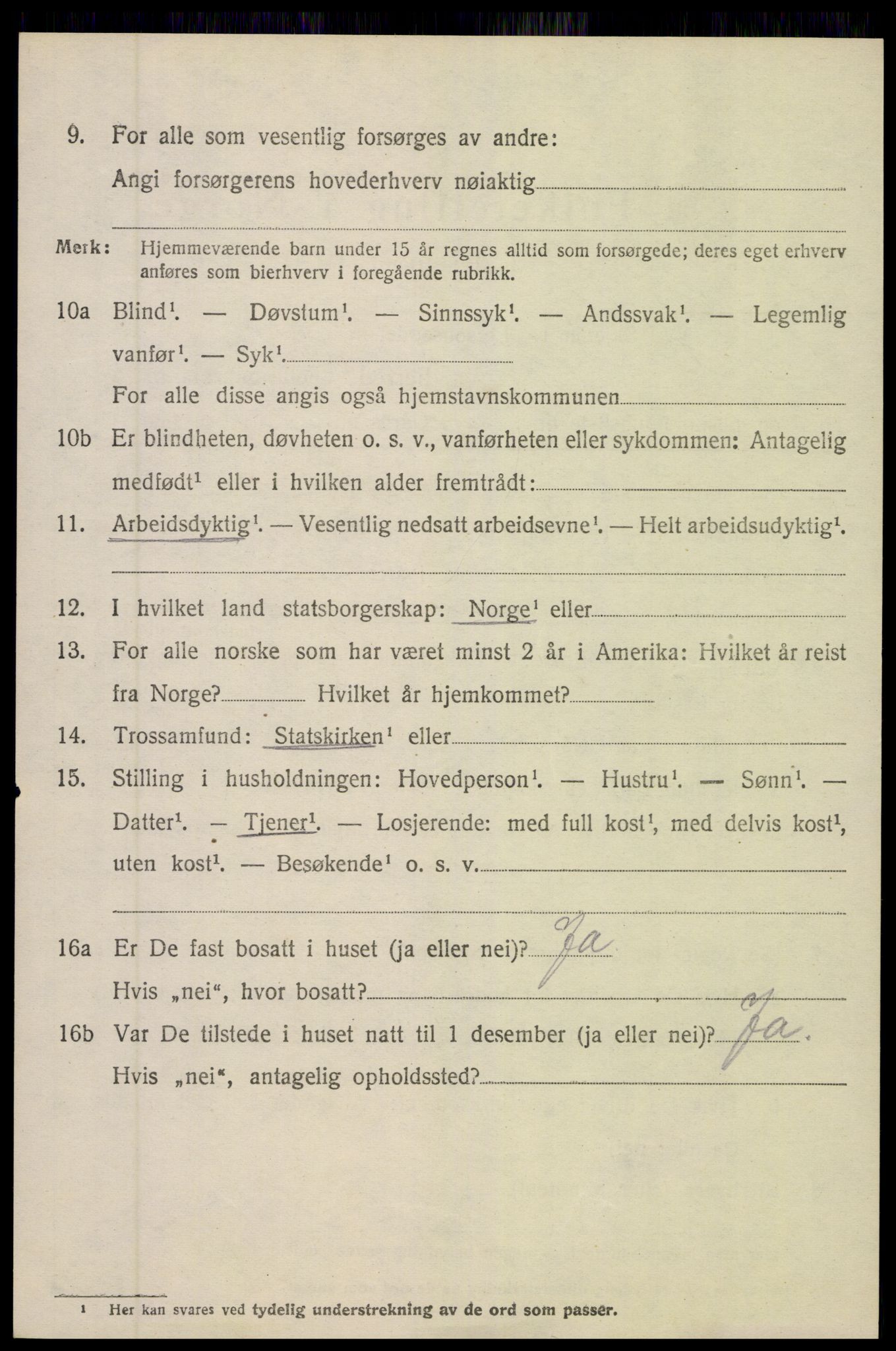 SAK, 1920 census for Øyestad, 1920, p. 3001