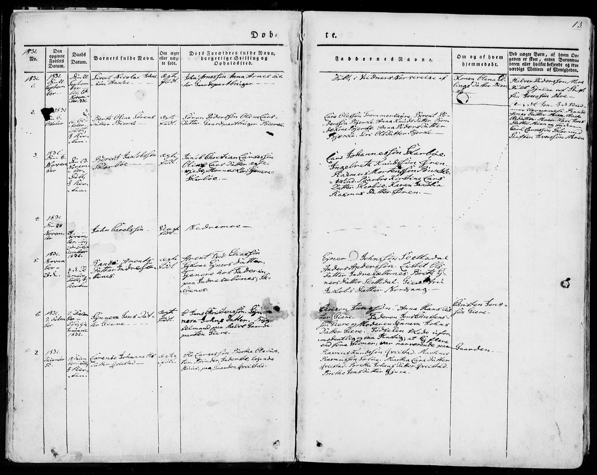 Ministerialprotokoller, klokkerbøker og fødselsregistre - Møre og Romsdal, AV/SAT-A-1454/515/L0208: Parish register (official) no. 515A04, 1830-1846, p. 13