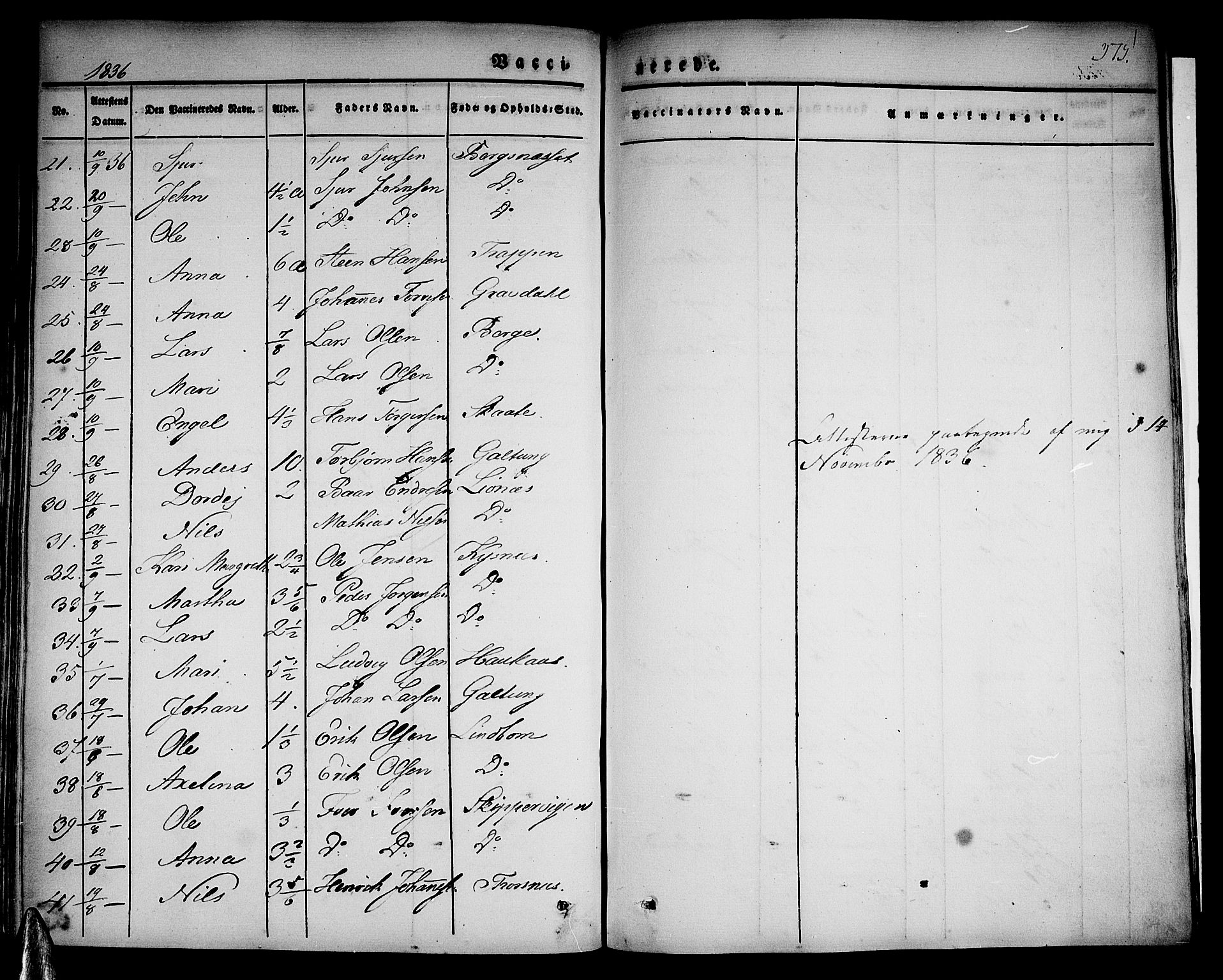 Strandebarm sokneprestembete, AV/SAB-A-78401/H/Haa: Parish register (official) no. A 6, 1826-1843, p. 375