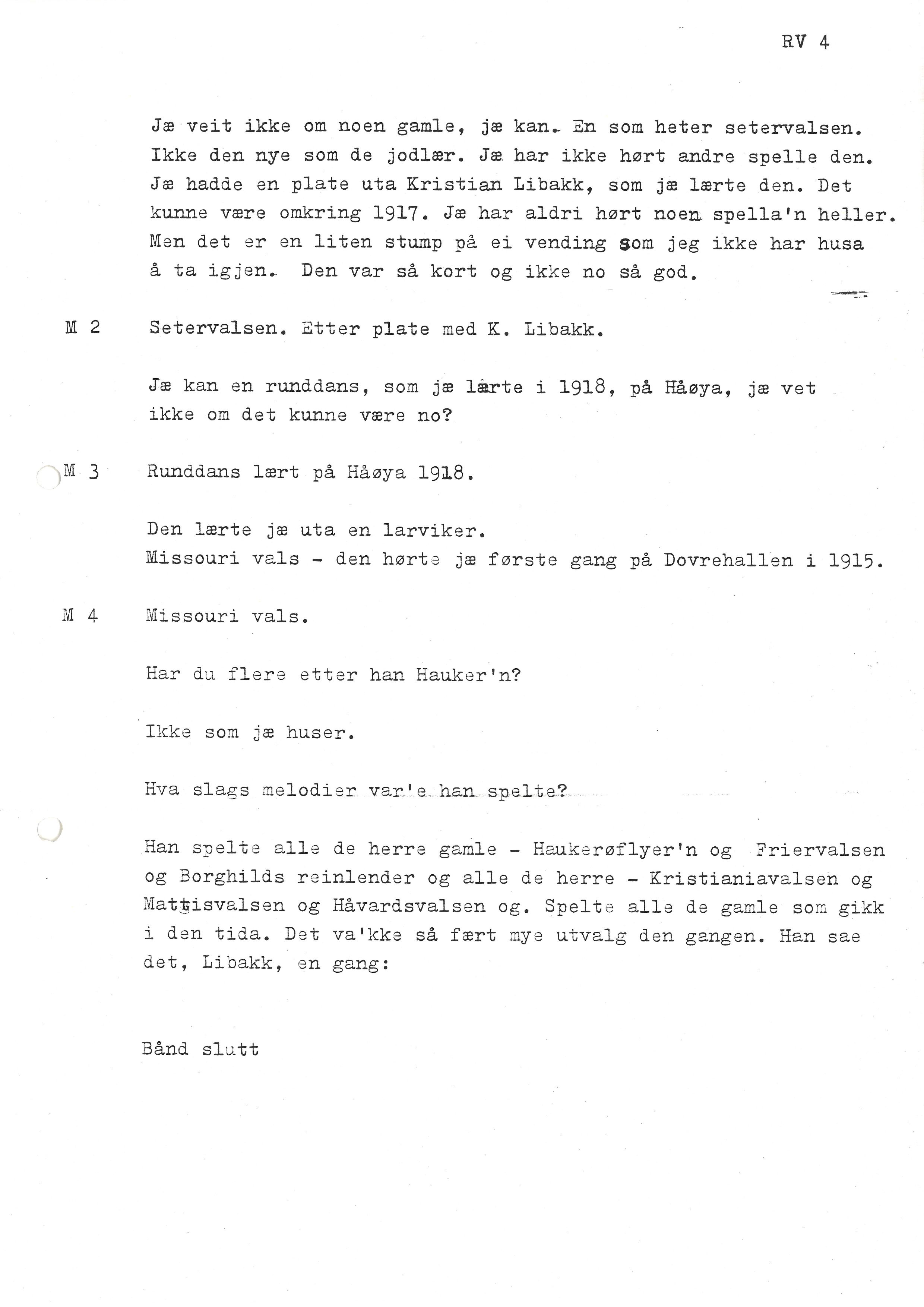 Sa 16 - Folkemusikk fra Vestfold, Gjerdesamlingen, VEMU/A-1868/I/L0001: Informantregister med intervjunedtegnelser, 1979-1986