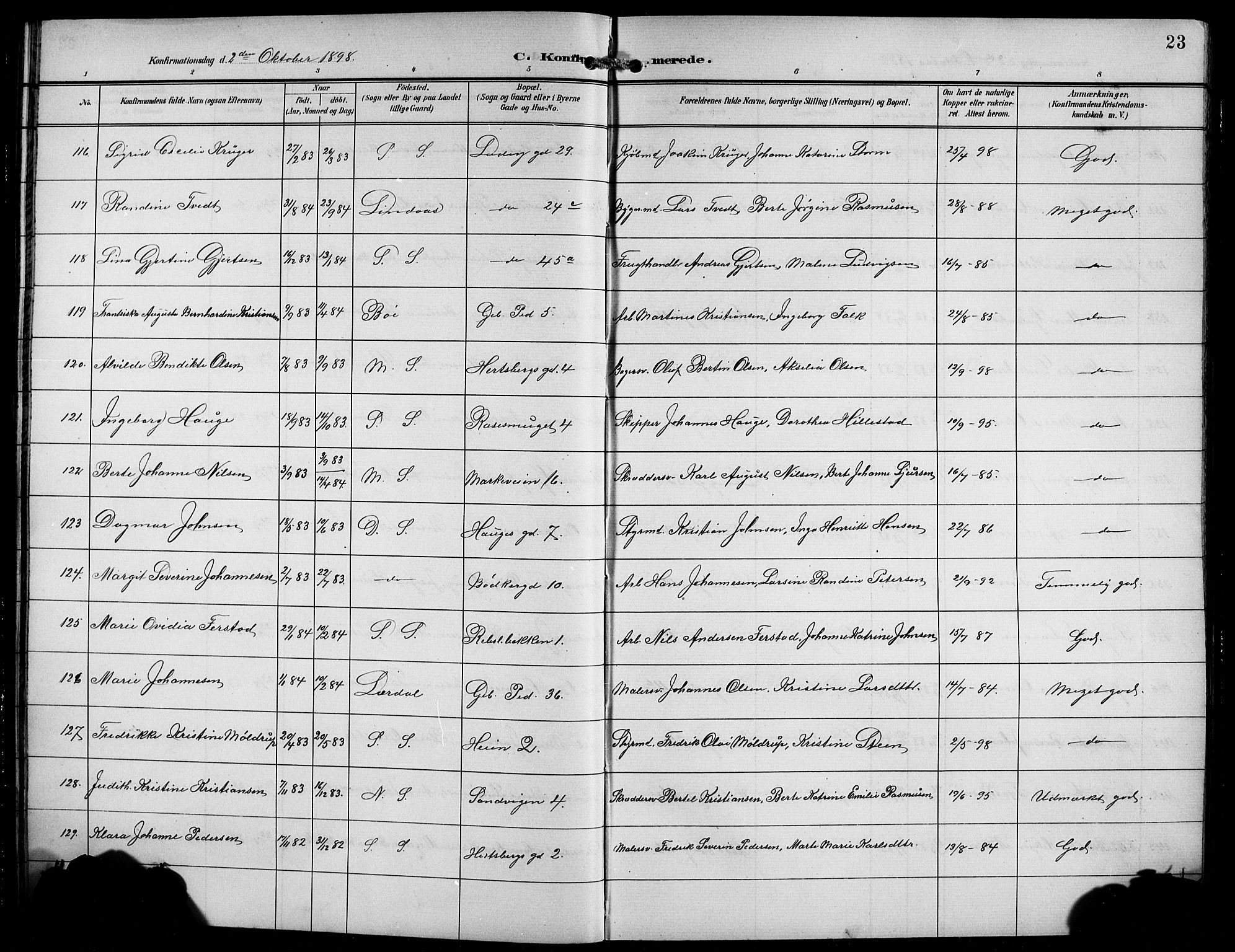 Sandviken Sokneprestembete, SAB/A-77601/H/Hb/L0009: Parish register (copy) no. C 1, 1898-1907, p. 23